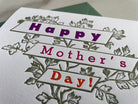 Letterpress Printed Happy Mother's Day, Folded Card with Envelope. - Hearty Greetings