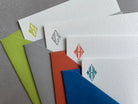 Diamond Monogram: Custom Initial Letterpress Stationery. Personalized Notecards with Envelopes. - Hearty Greetings