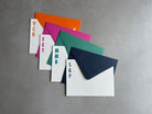 Bold Choice: Custom Initials Letterpress Stationery. Personalized Notecards with Envelopes. - Hearty Greetings