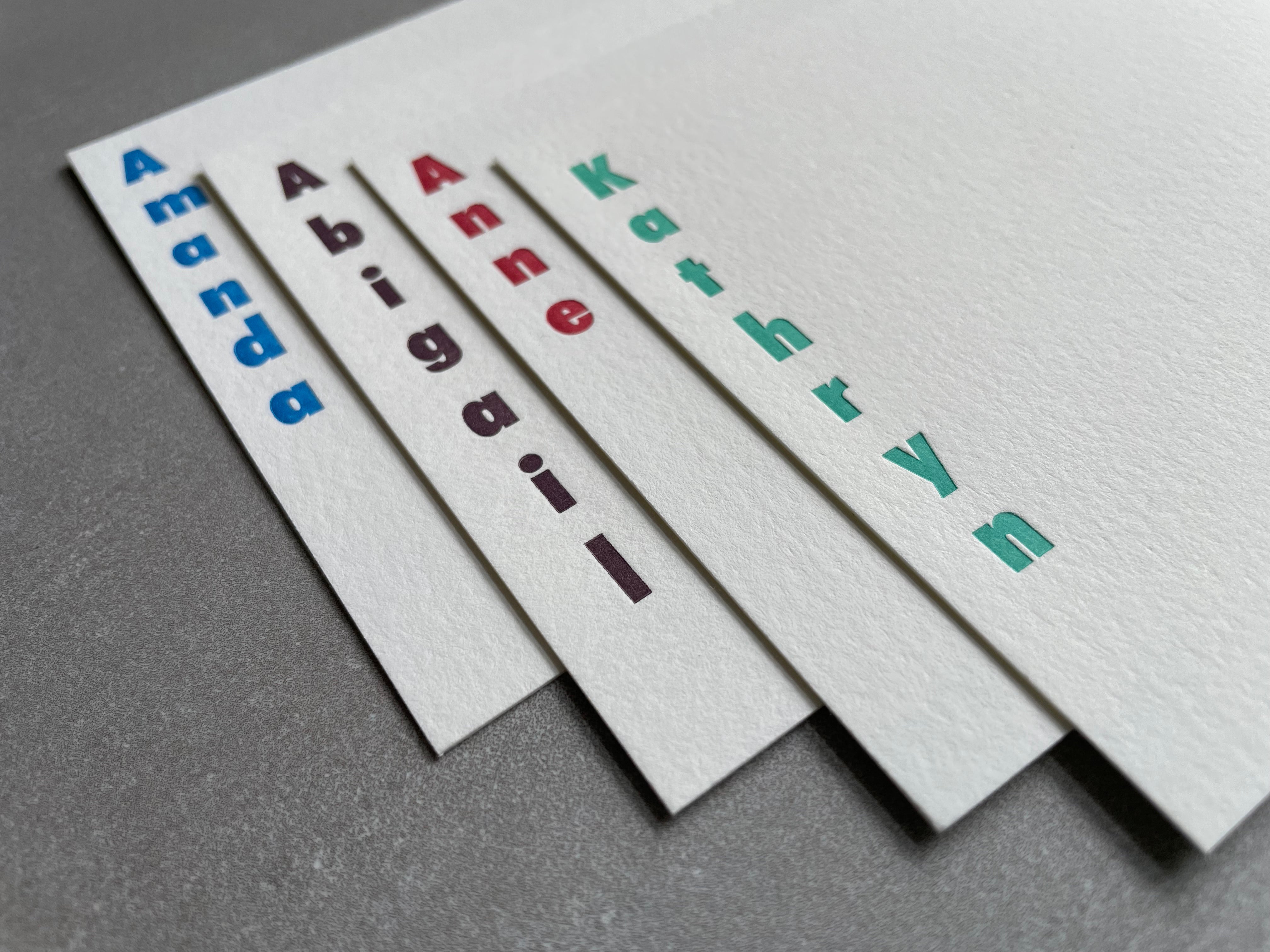 Tightrope: Custom Name Letterpress Stationery. Personalized Notecards with Envelopes. - Hearty Greetings