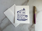 Set of 10, Victorian House Letterpress Folded Cards with Envelopes. Boxed card set. - Hearty Greetings