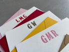 Lavish Letters: Custom Initial Letterpress Stationery. Personalized Notecards with Envelopes. - Hearty Greetings