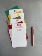 Lavish Letters: Custom Initial Letterpress Stationery. Personalized Notecards with Envelopes. - Hearty Greetings