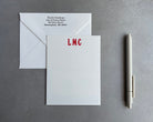 Lavish Letters: Custom Initial Letterpress Stationery. Personalized Notecards with Envelopes. - Hearty Greetings