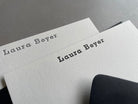 Typewriter: Custom Name Letterpress Stationery. Personalized Notecards with Envelopes. - Hearty Greetings