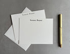 Typewriter: Custom Name Letterpress Stationery. Personalized Notecards with Envelopes. - Hearty Greetings