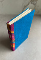 Hand bound Journal with Blue Cover. Hardcover, unique handmade book with decorative binding. - Hearty Greetings