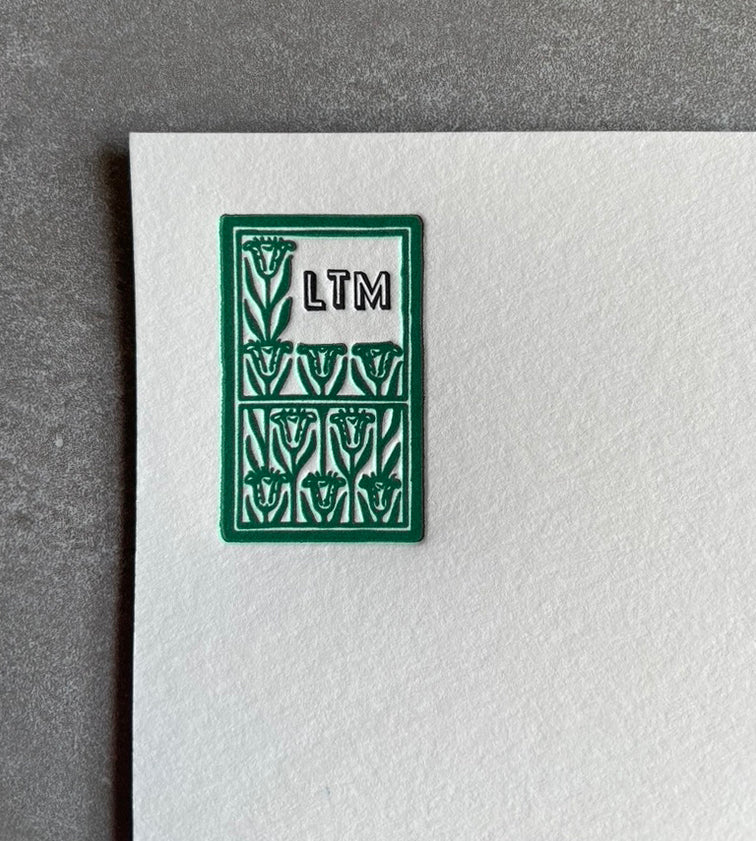 Art Deco Personalized Notecards - Two-Color Letterpress Stationery