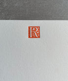 Storybook: Custom Initial Letterpress Stationery. Personalized Notecards with Envelopes. - Hearty Greetings