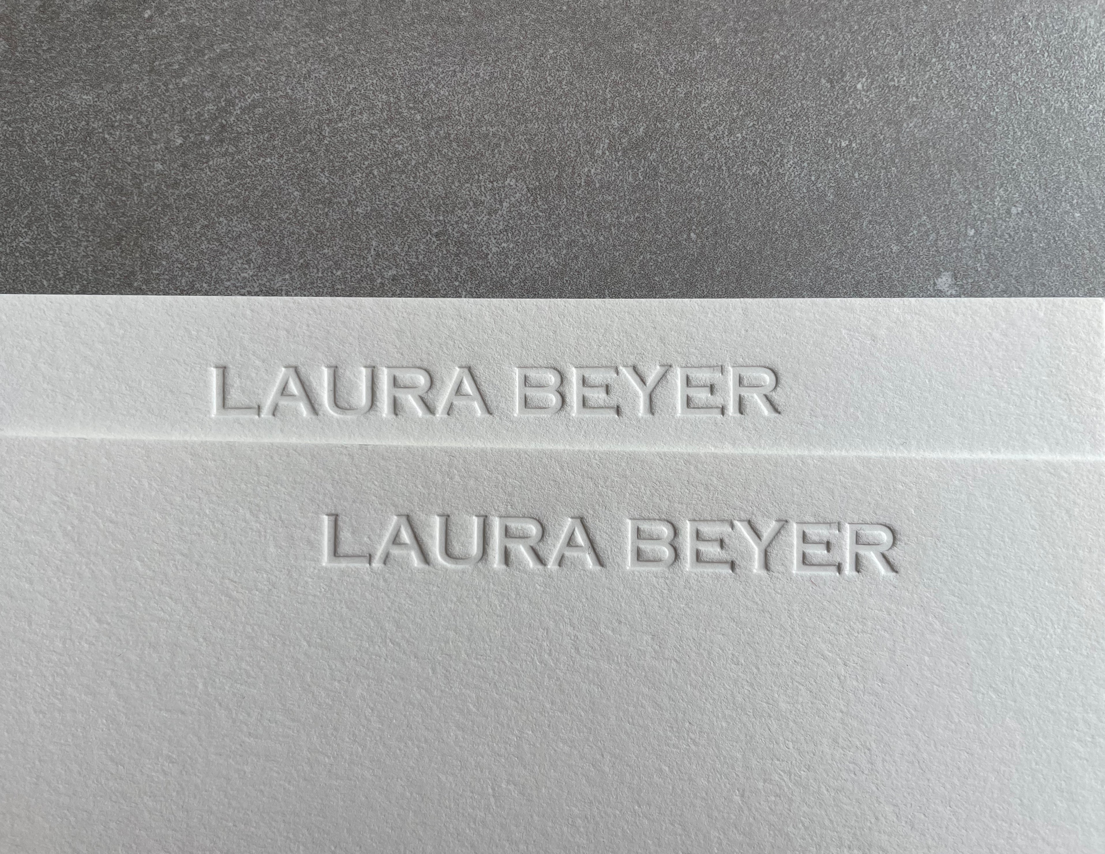 Personalized Letterpress Notecards - Blind Embossed Stationery Set