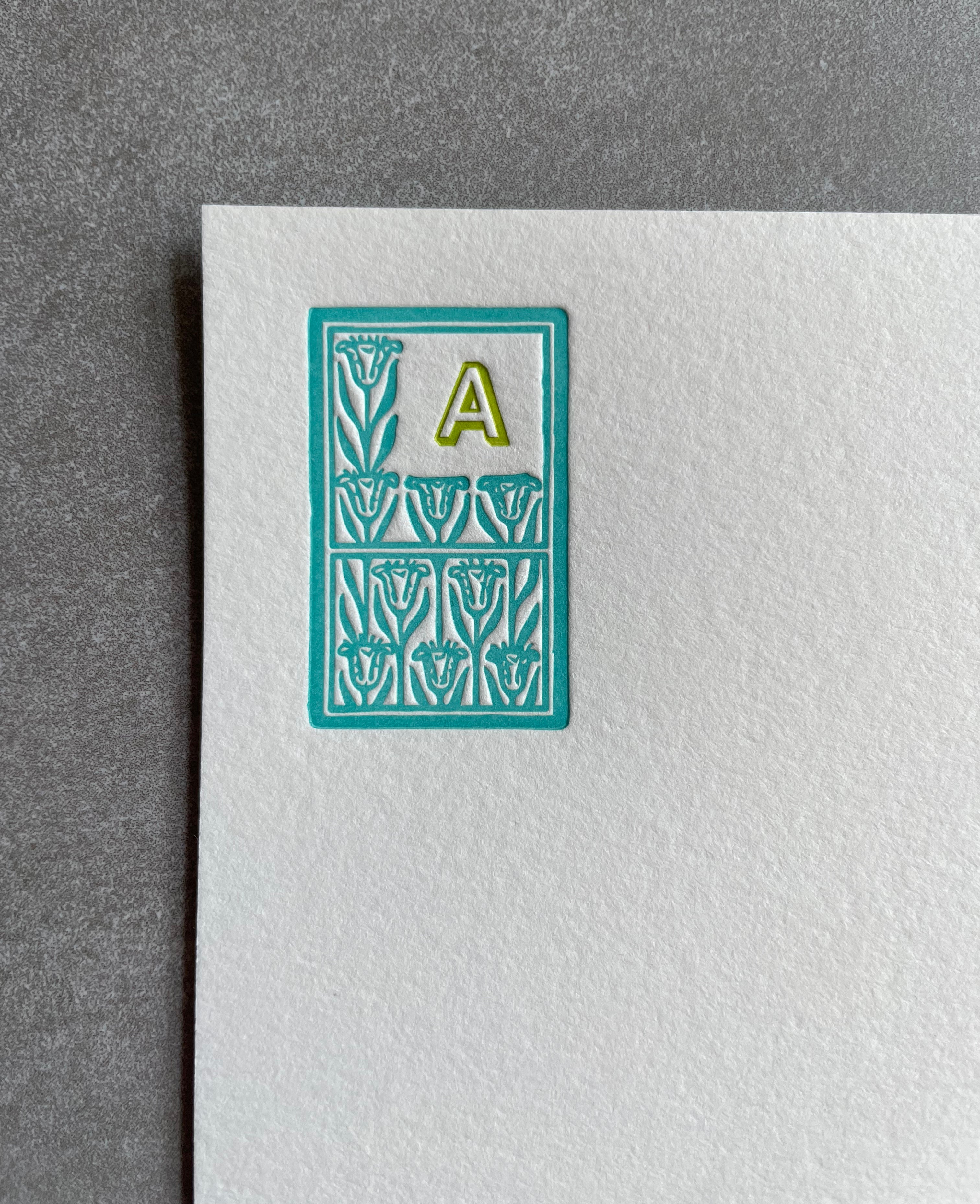 Custom Initial Letterpress Cards