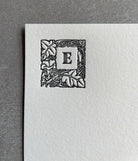 Lovely Leaf: Custom Initial Letterpress Stationery. Personalized Notecards with Envelopes. - Hearty Greetings