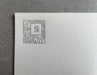 Lovely Leaf: Custom Initial Letterpress Stationery. Personalized Notecards with Envelopes. - Hearty Greetings