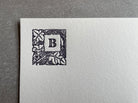 Lovely Leaf: Custom Initial Letterpress Stationery. Personalized Notecards with Envelopes. - Hearty Greetings