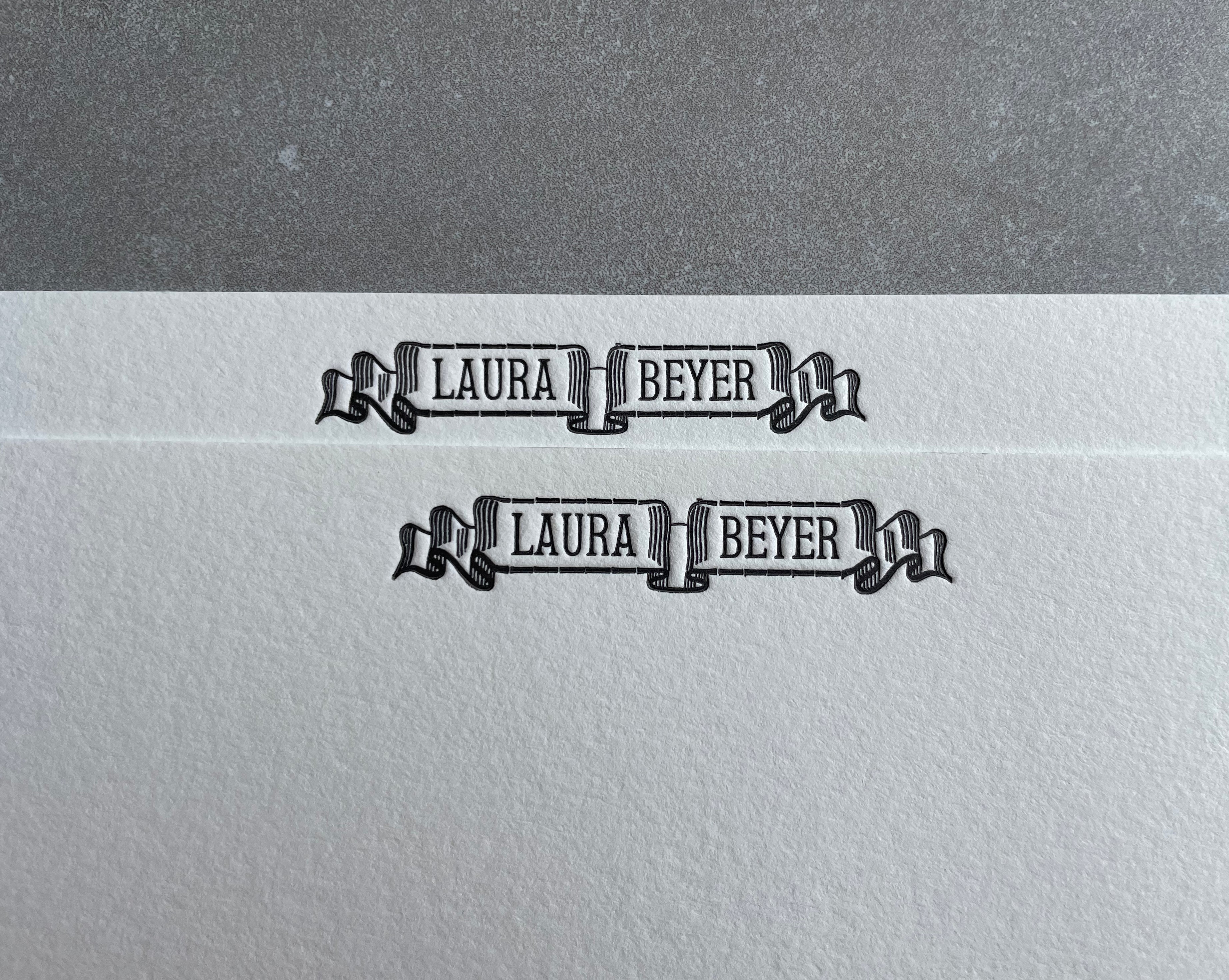 Custom Name Letterpress Cards