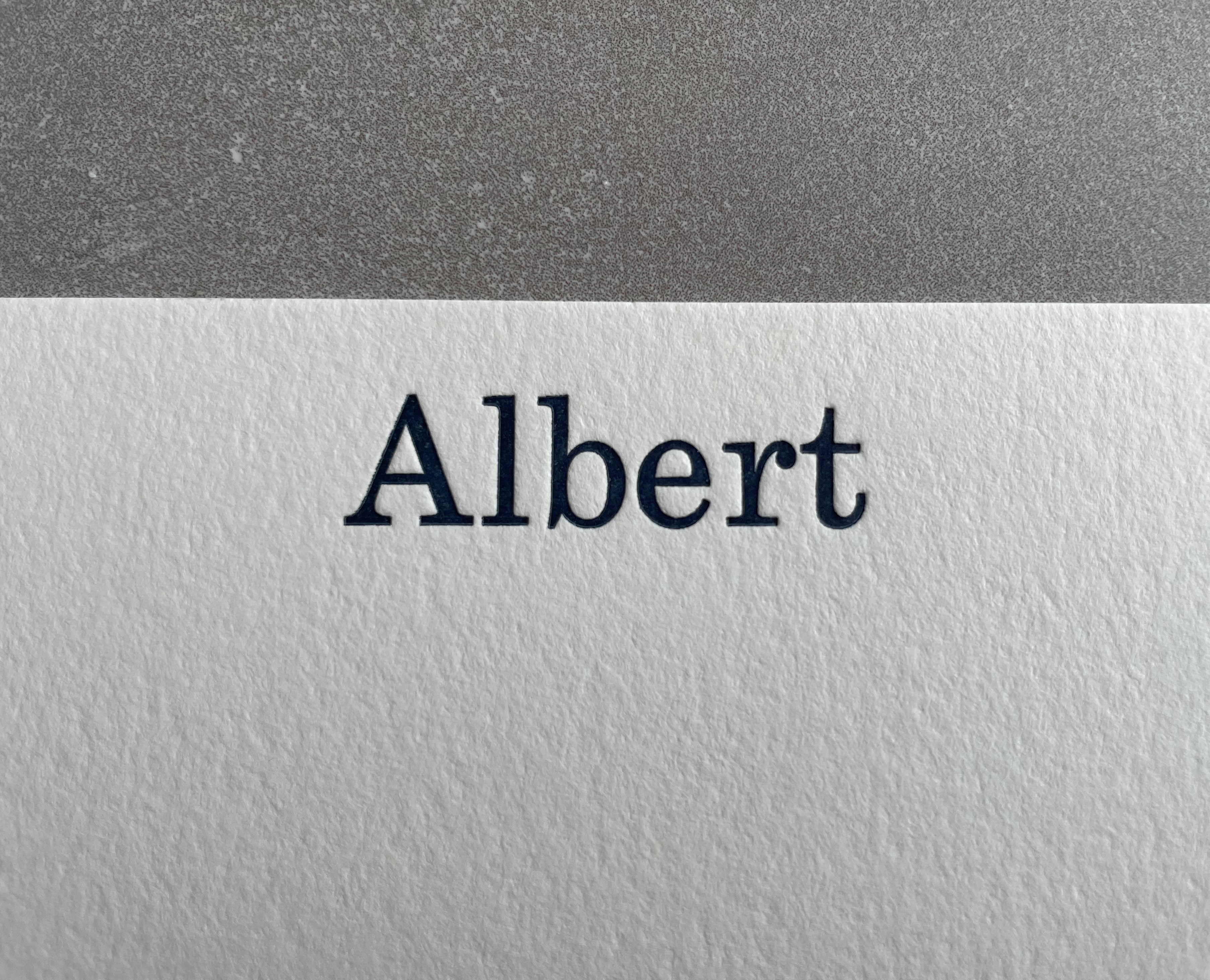 Century Schoolbook: Custom Name Letterpress Stationery. Personalized Notecards with Envelopes. - Hearty Greetings