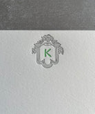 Seeing-Eye: 2-Color, Custom Initial Letterpress Stationery. Personalized Notecards with Envelopes. - Hearty Greetings