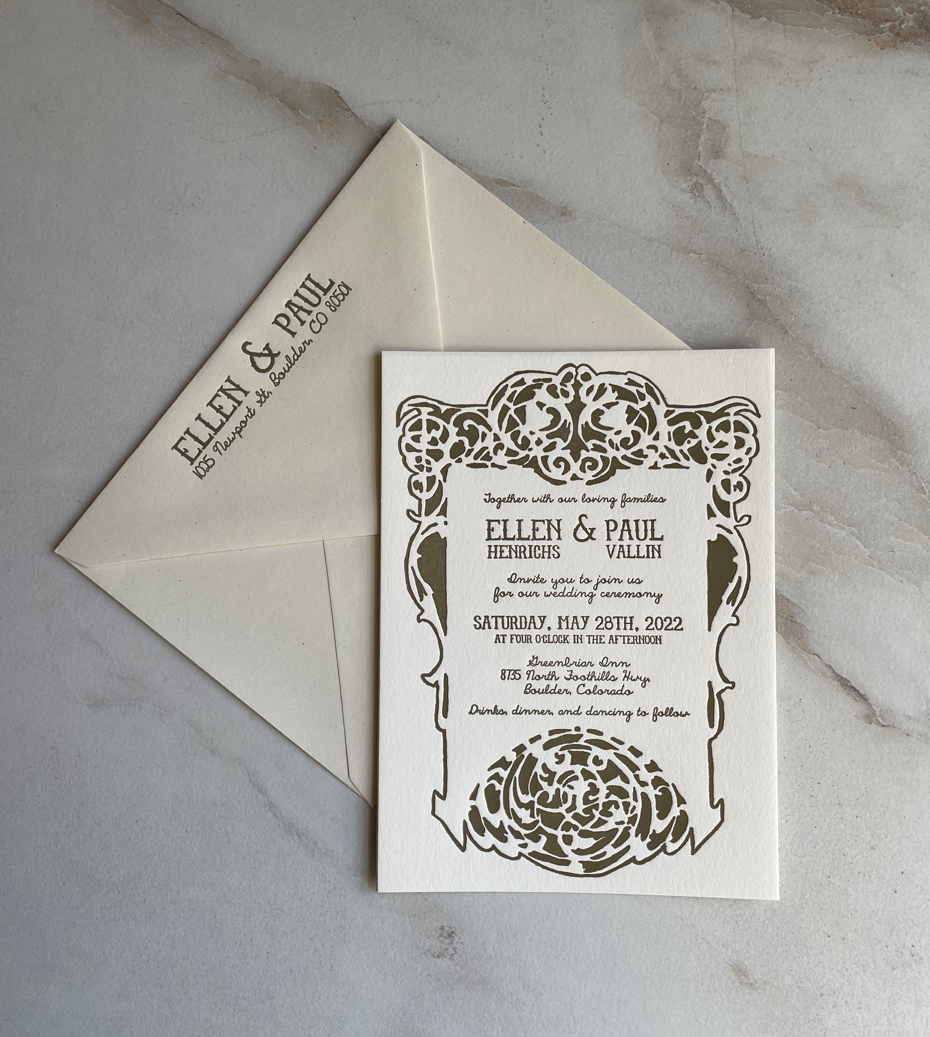 BOHO Wedding Invitation - Hearty Greetings