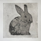 Handmade Print, Bunny Etching. Rabbit Drawing. Home decor, nursery art. - Hearty Greetings