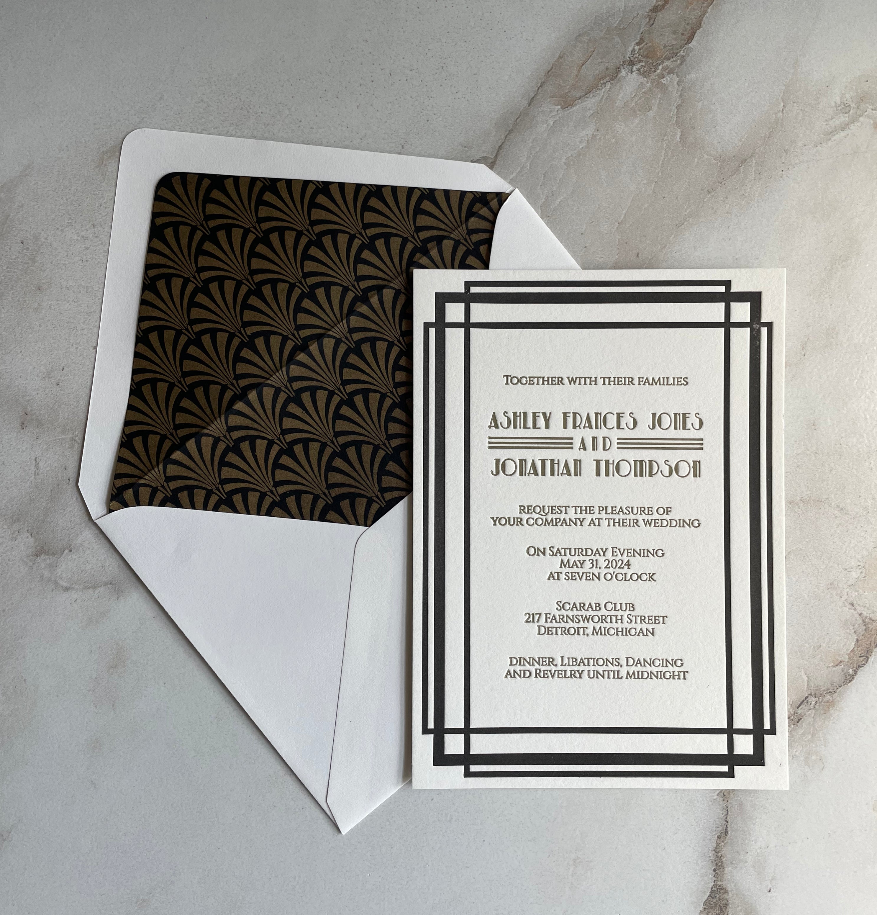 Art Deco Wedding Invitation