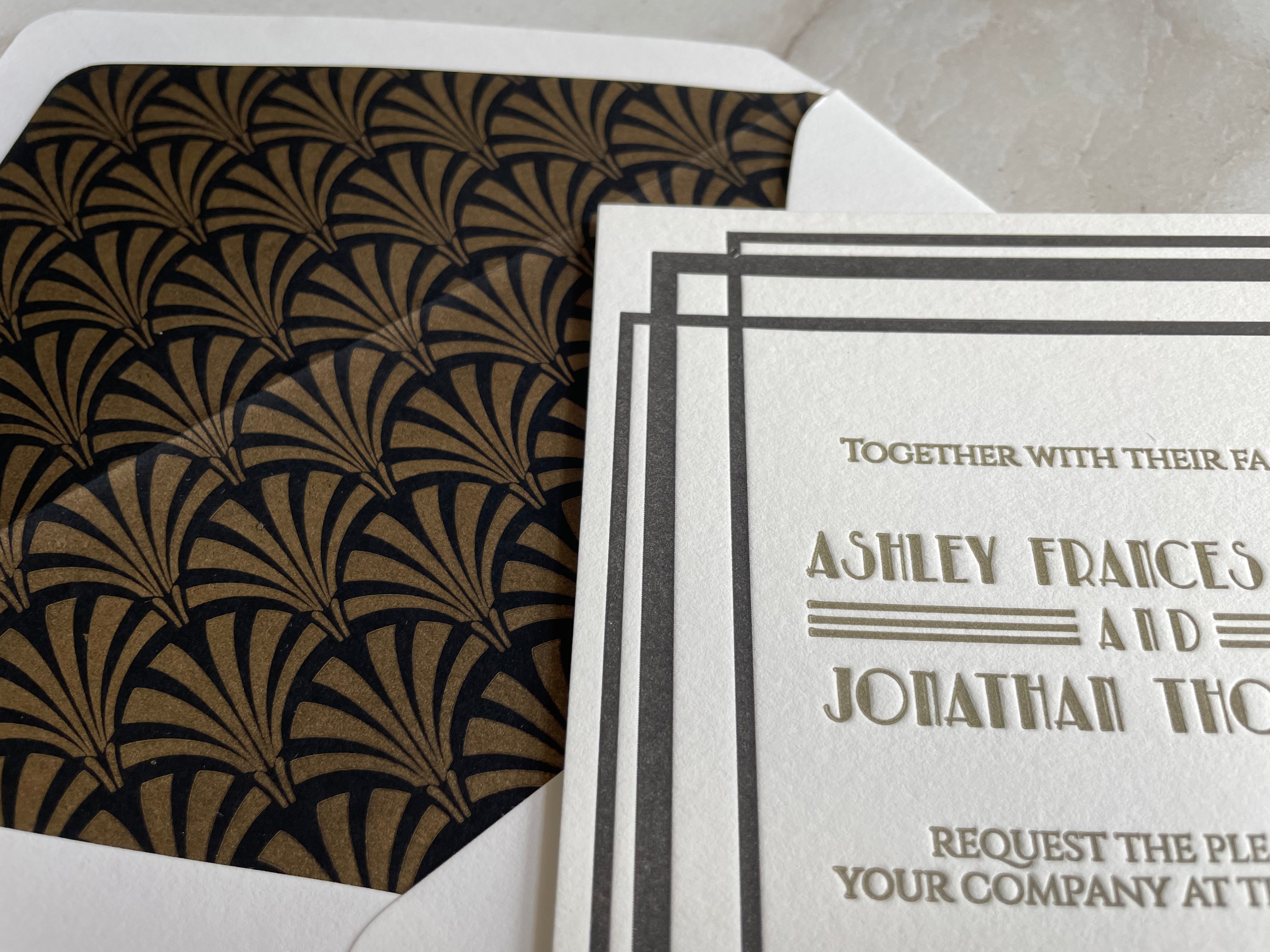 Art Deco Wedding Invitation - Hearty Greetings