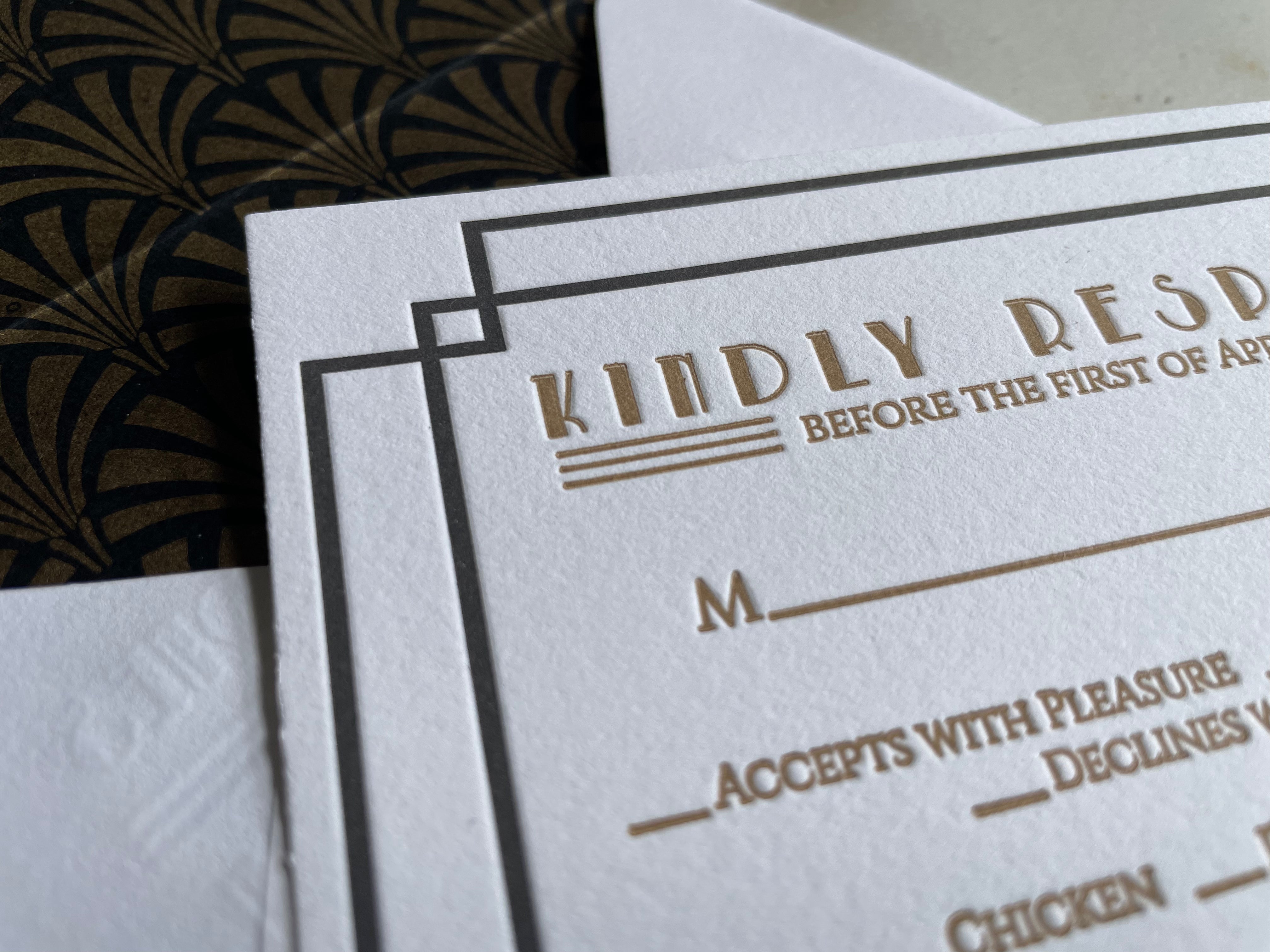 Letterpress RSVP Floral