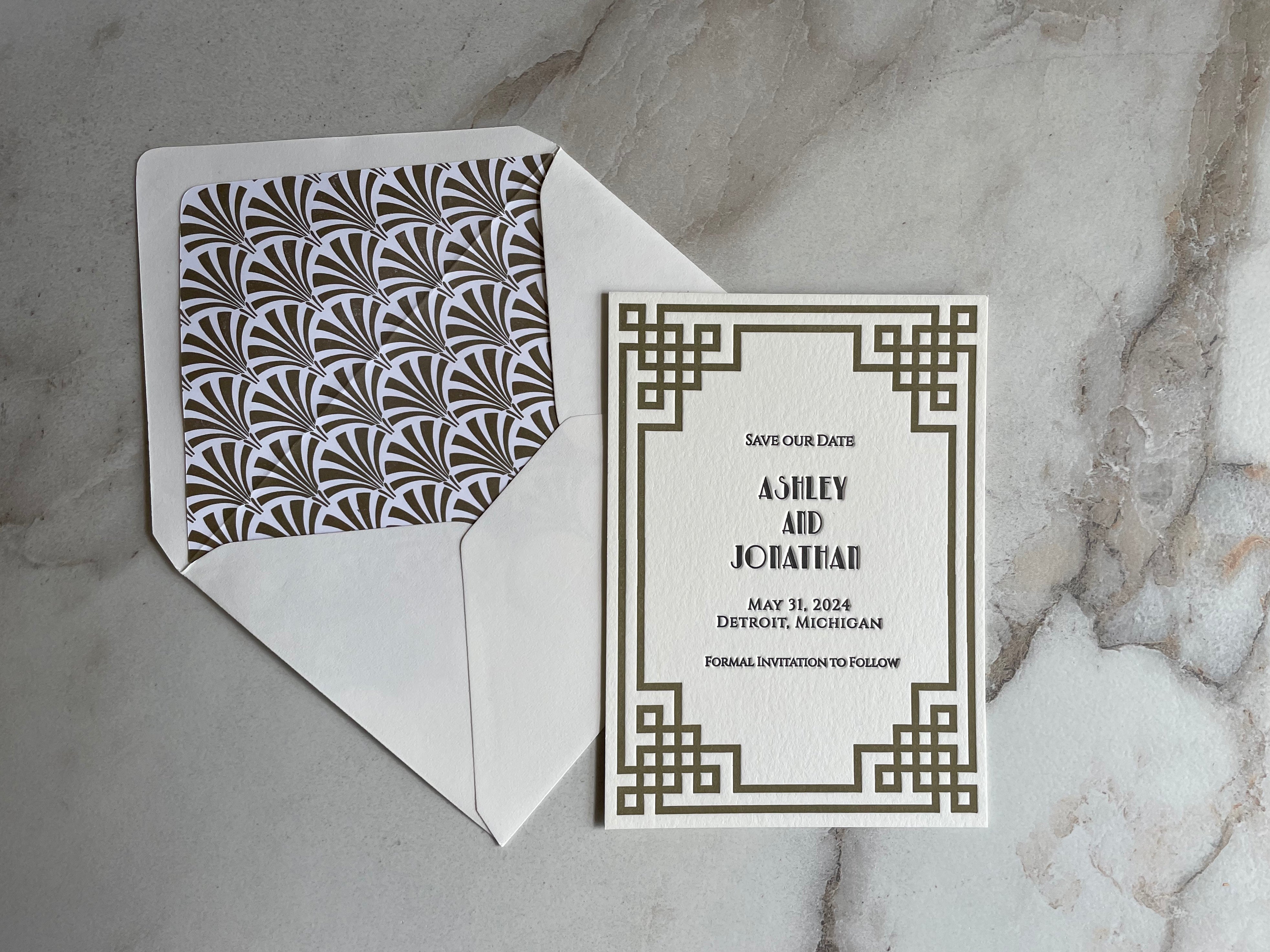 Vintage Inspired Wedding Card