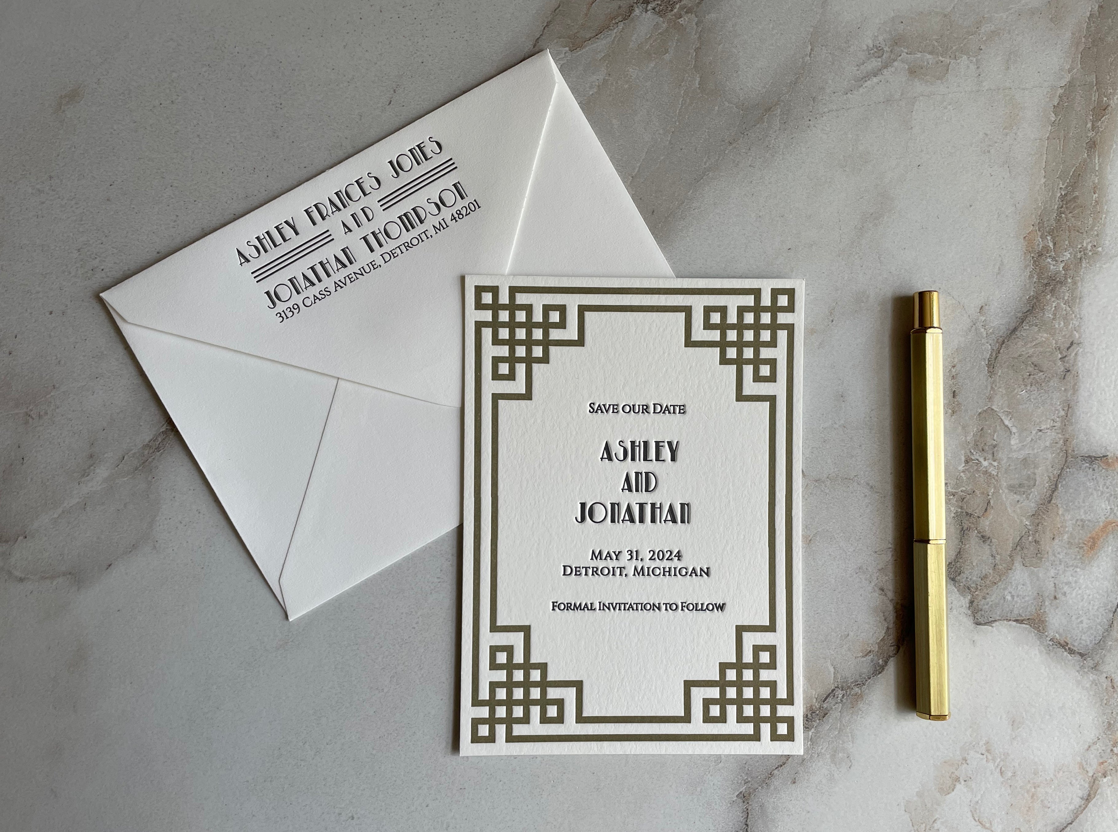 Art Deco Wedding Save The Date
