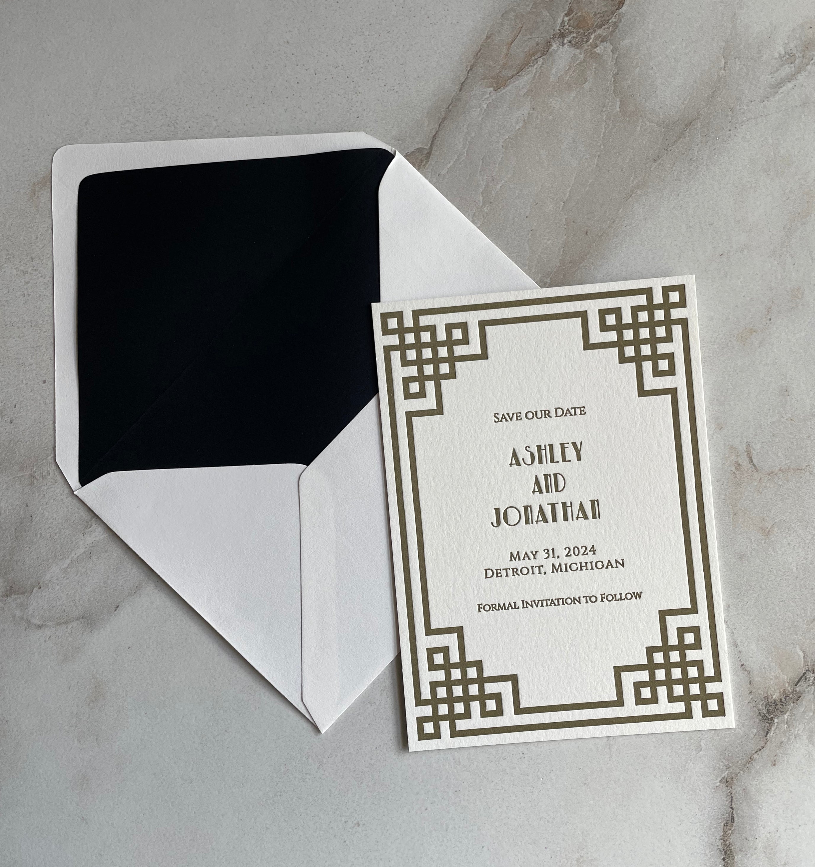 Vintage Inspired Wedding Card