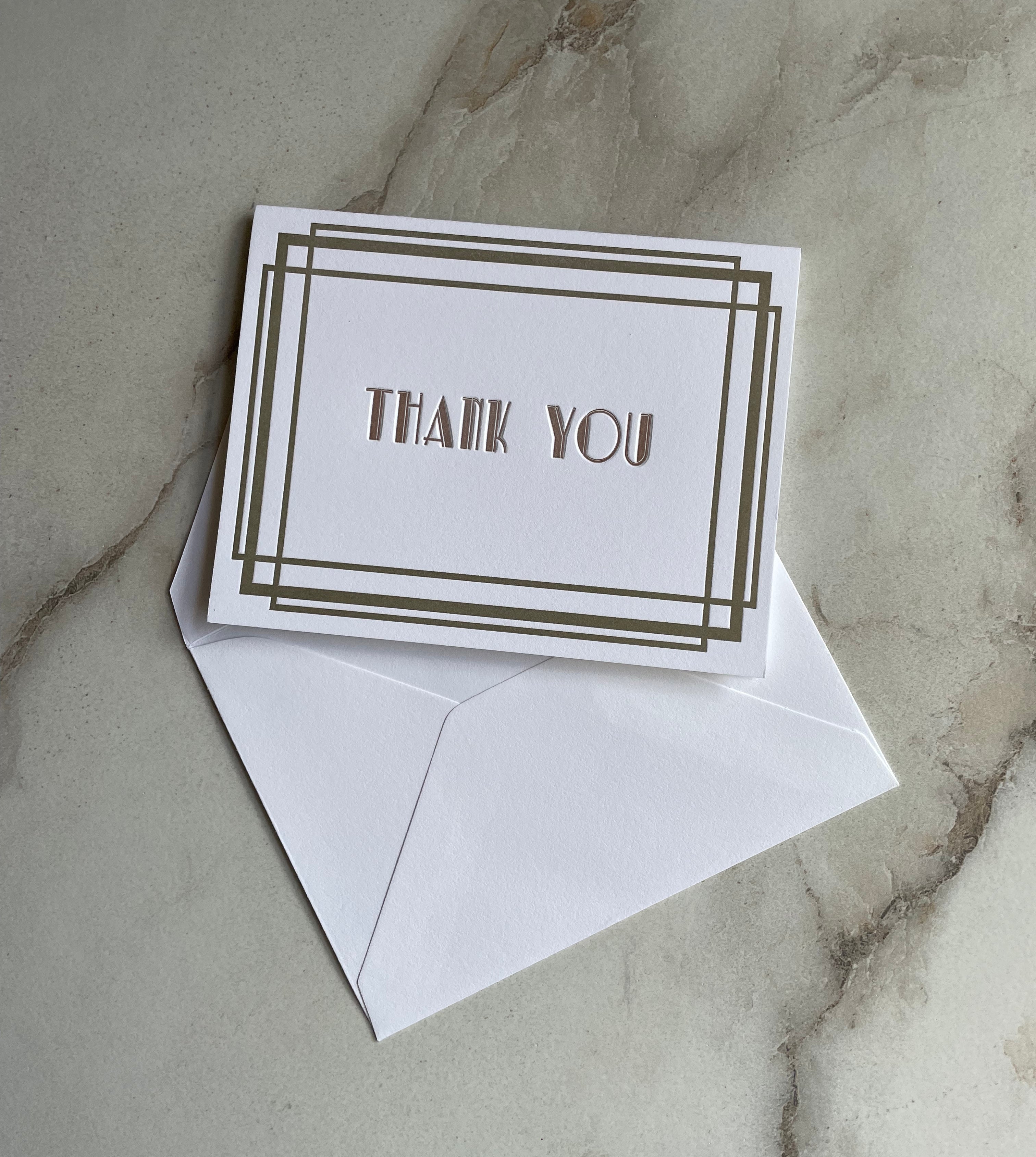 Art Deco Thank You Card - Hearty Greetings