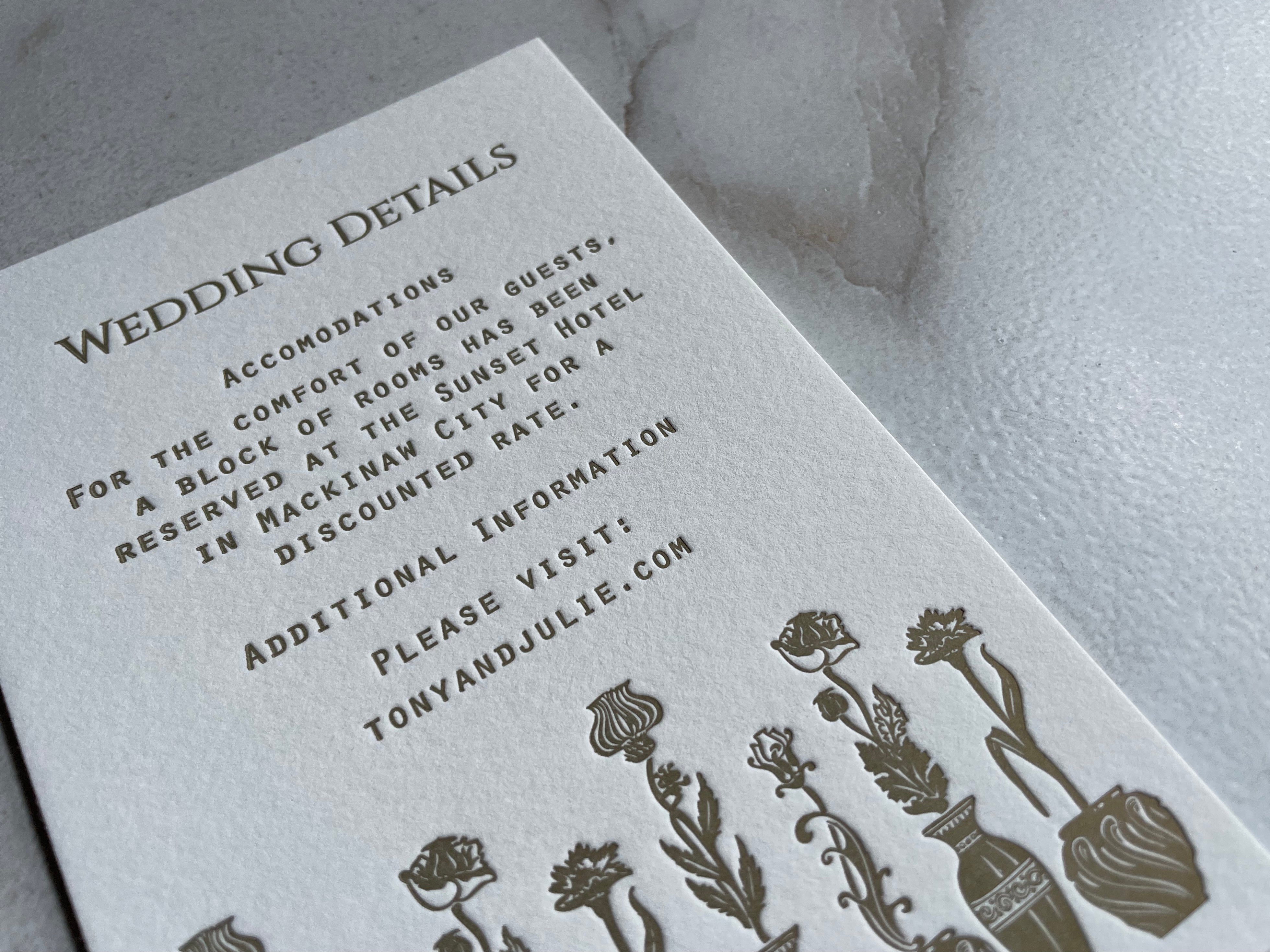 Custom Botanical Wedding Card
