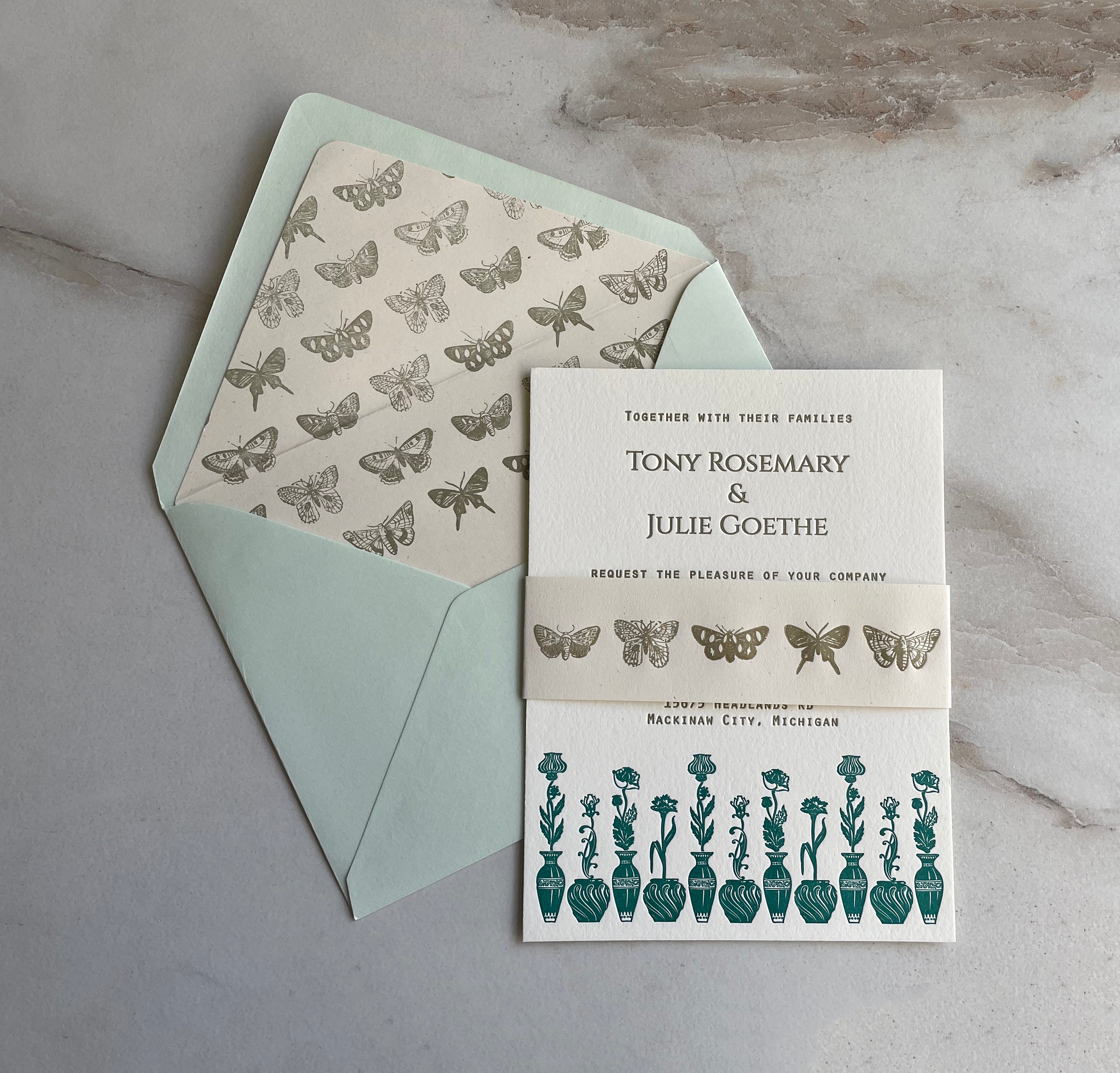 Elegant Garden Wedding Invitation