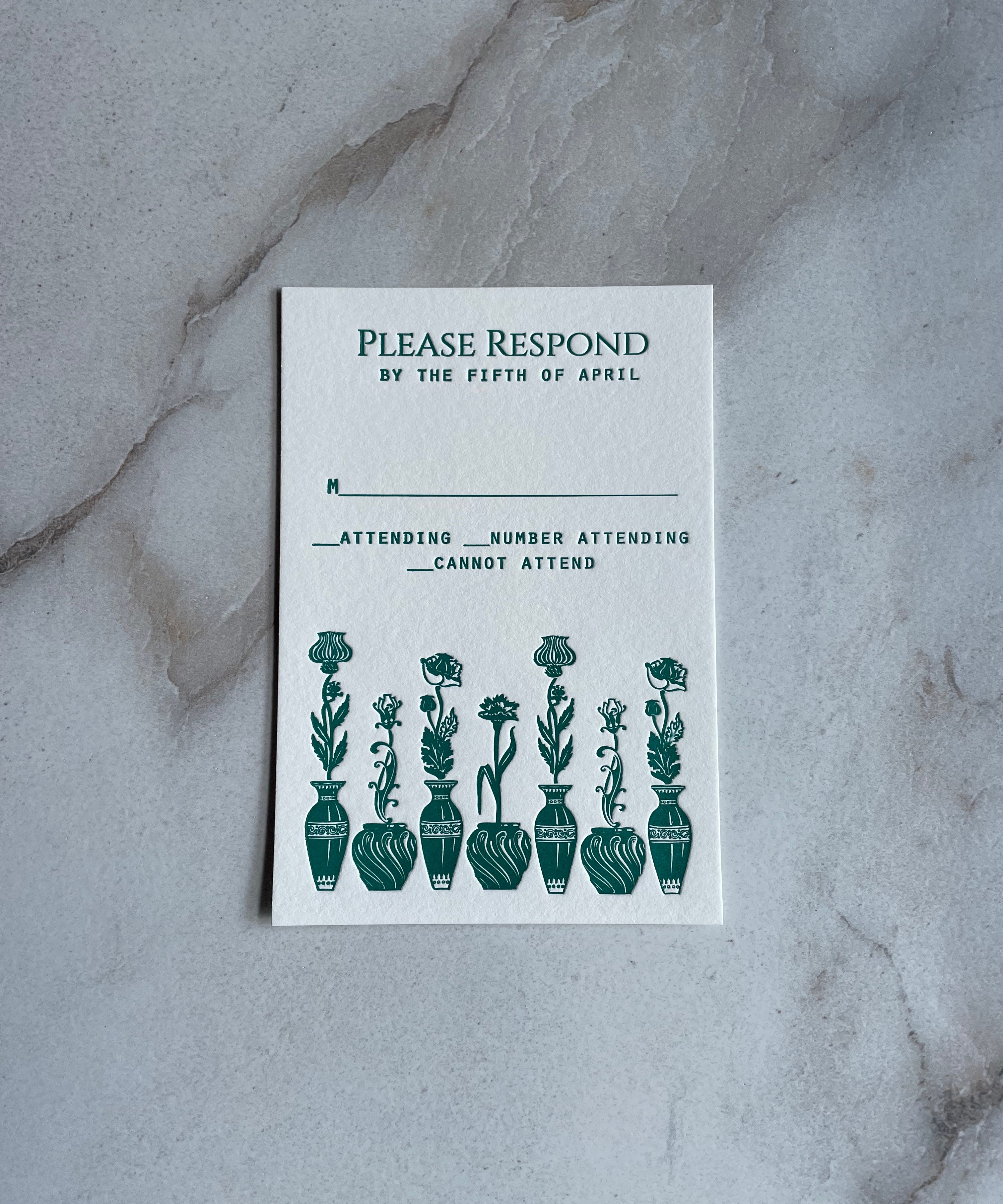 Floral RSVP Response Insert