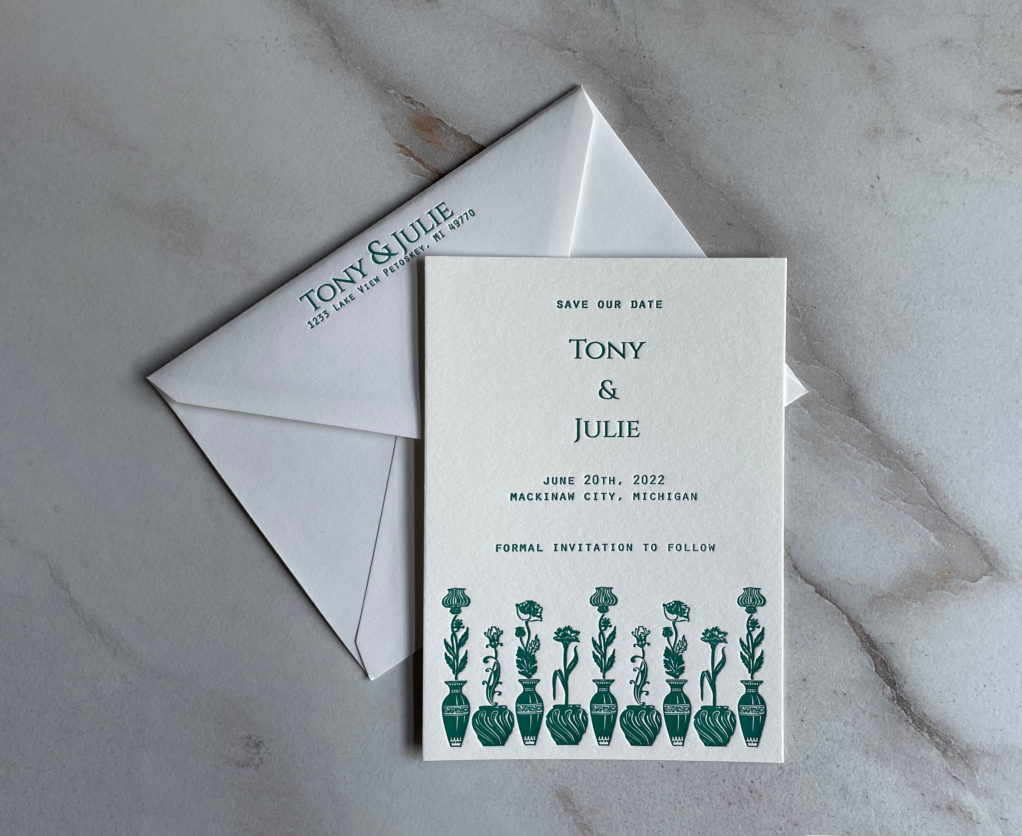 Elegant Botanical Wedding Card
