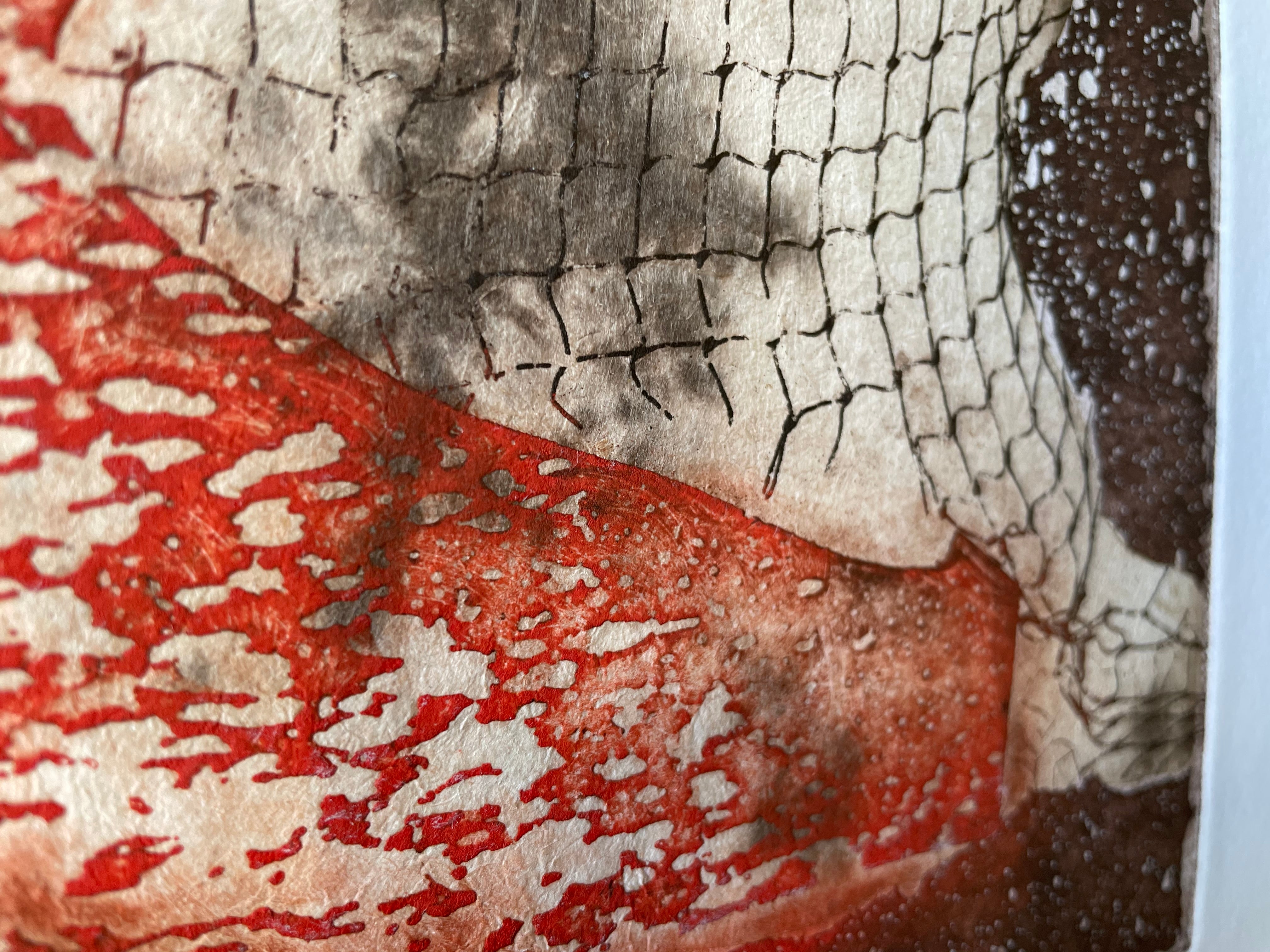 Handmade Print, Bold, Graphic & Abstract Image. Unique Metal Etching. - Hearty Greetings