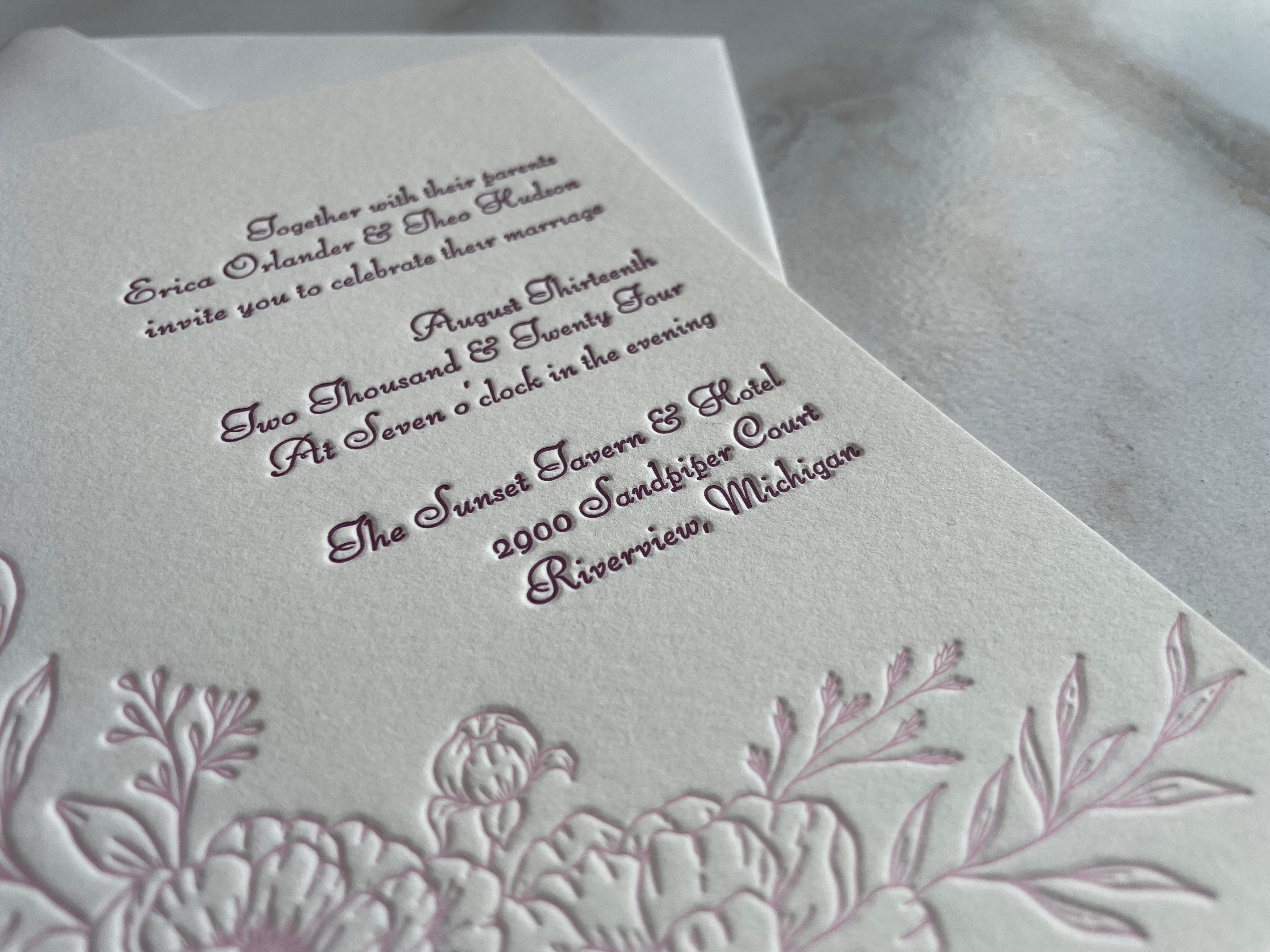 Peony Wedding Invitation - Hearty Greetings