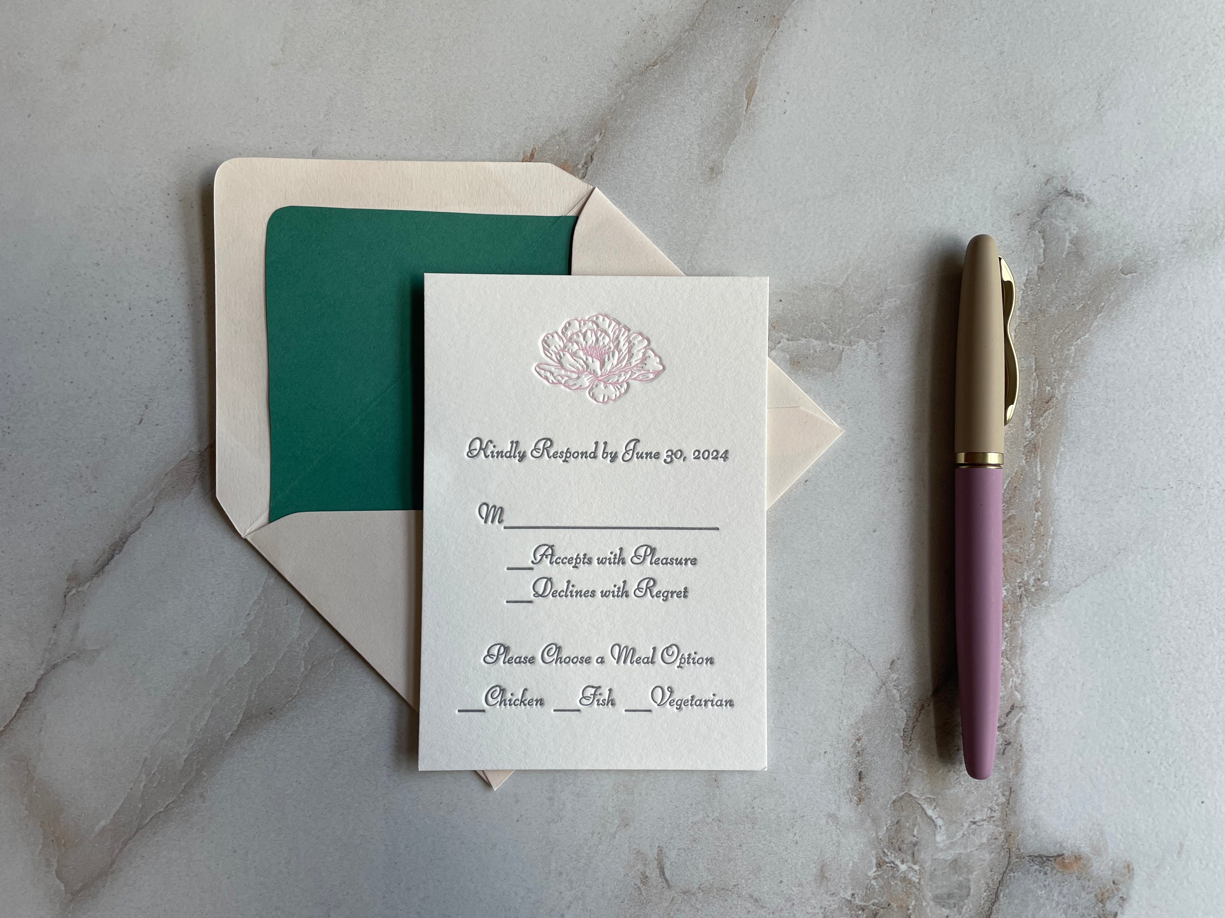 Floral RSVP Wedding Card