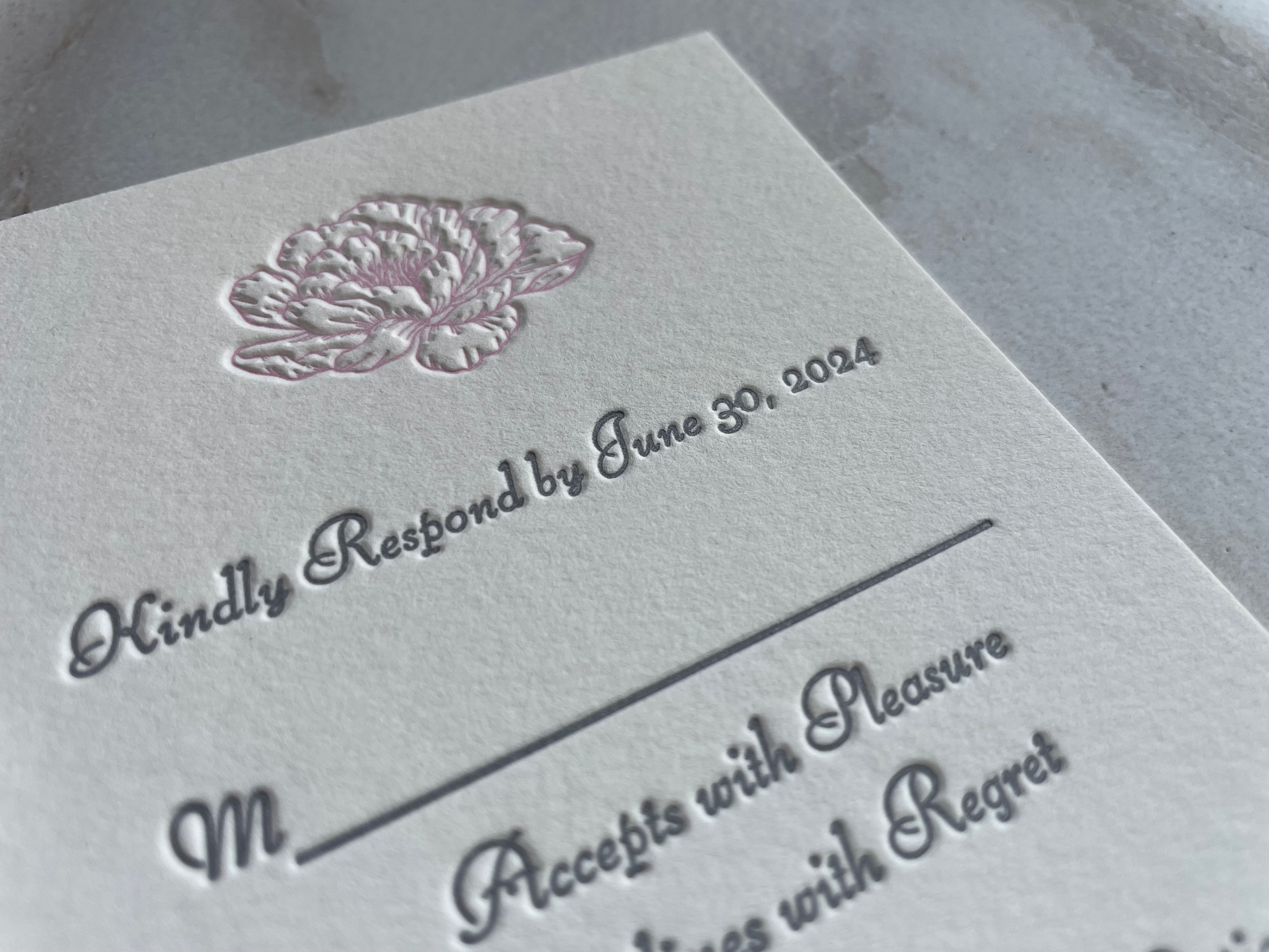 Peony RSVP Card - Hearty Greetings