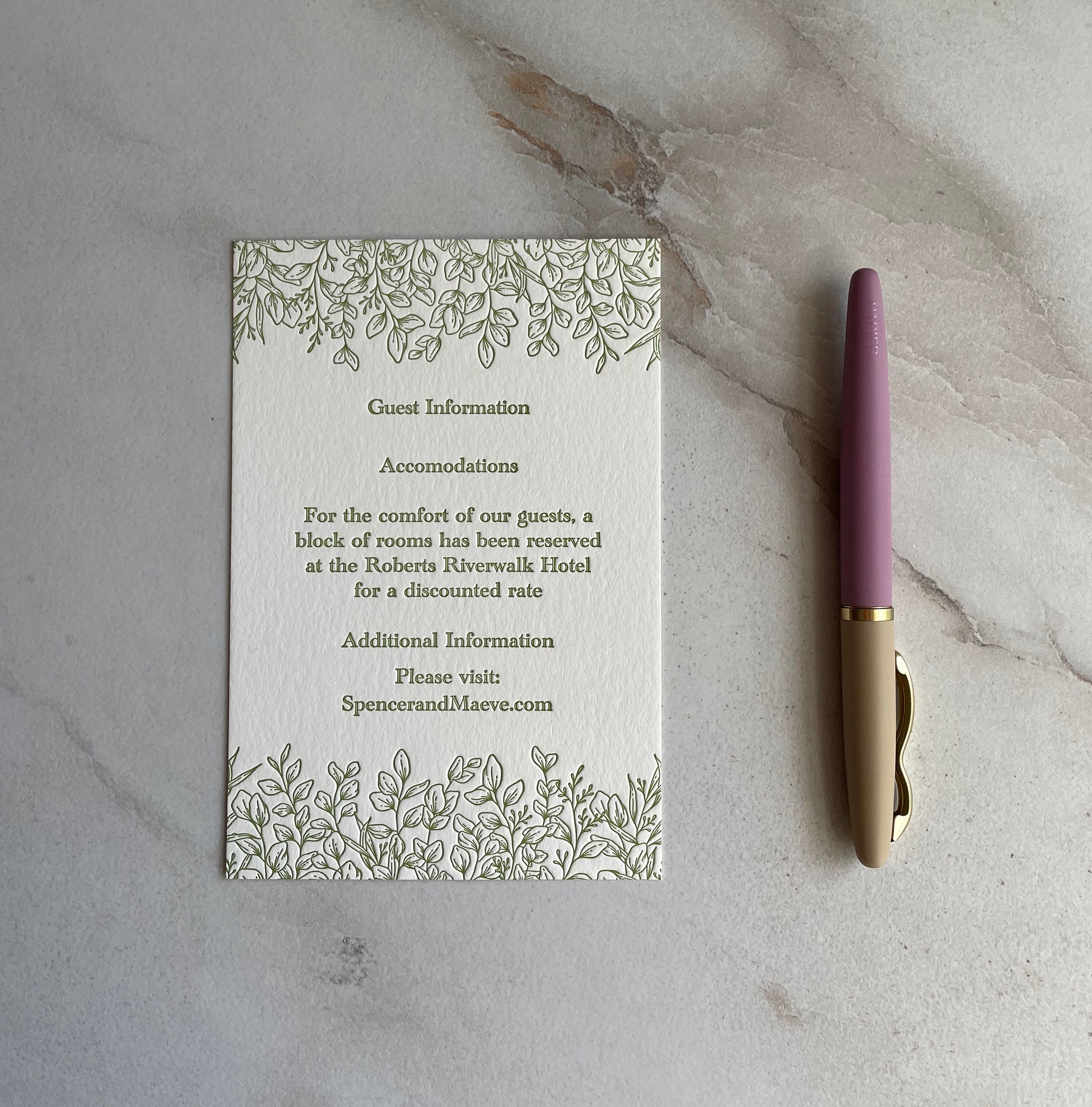 Elegant Wedding Details Card