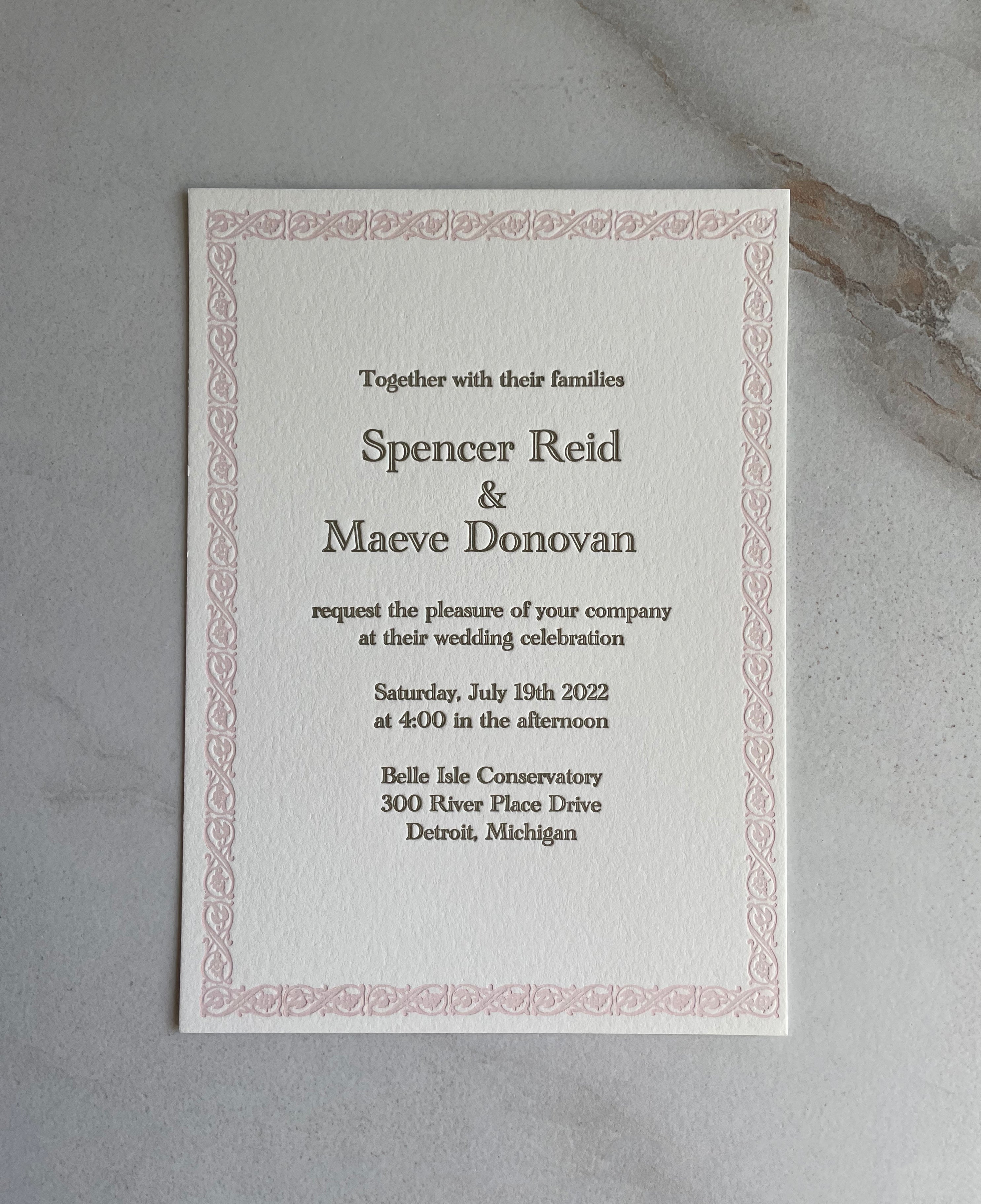 Romantic Wedding Invitation - Hearty Greetings