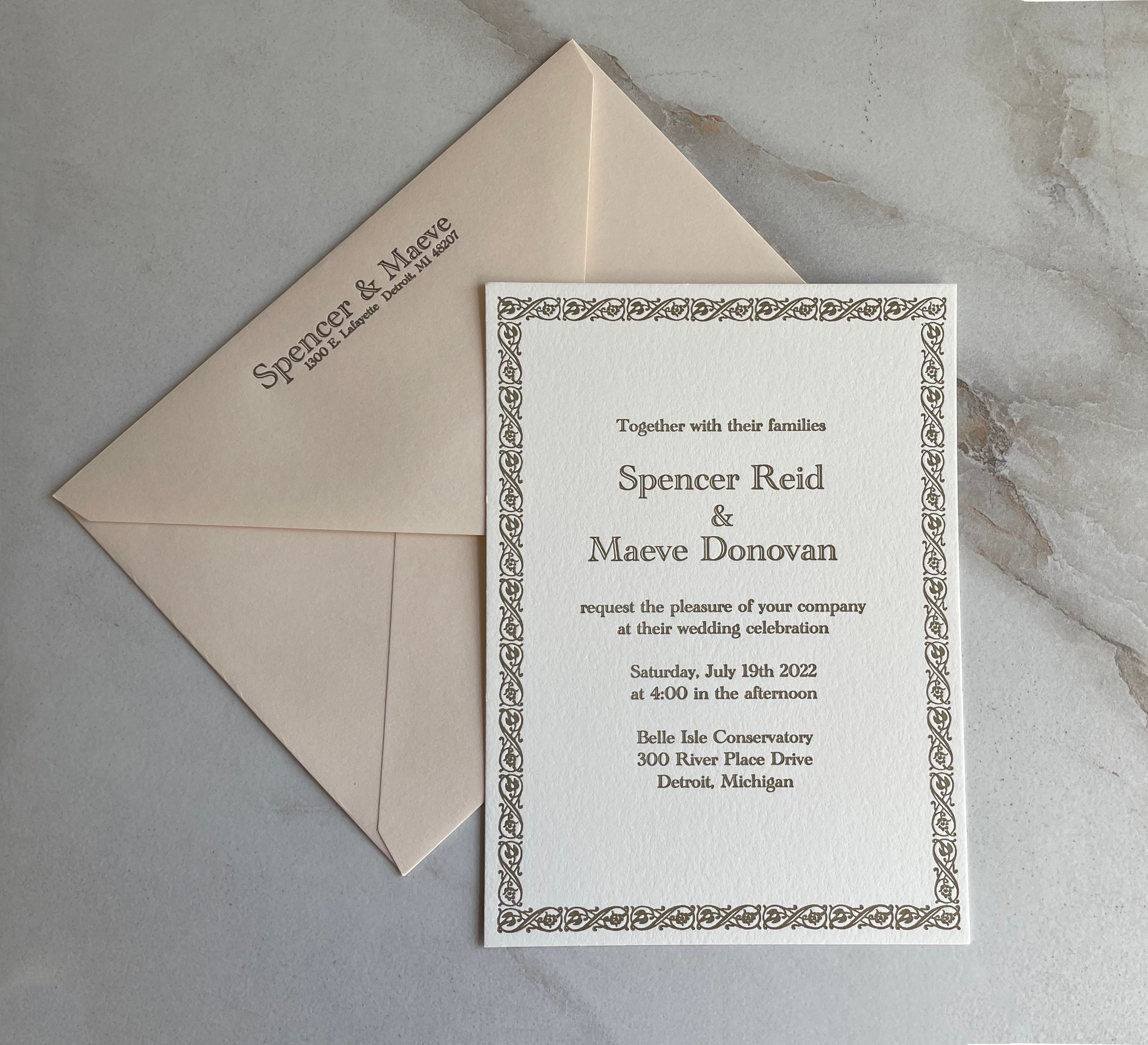 Romantic Wedding Invitation - Hearty Greetings