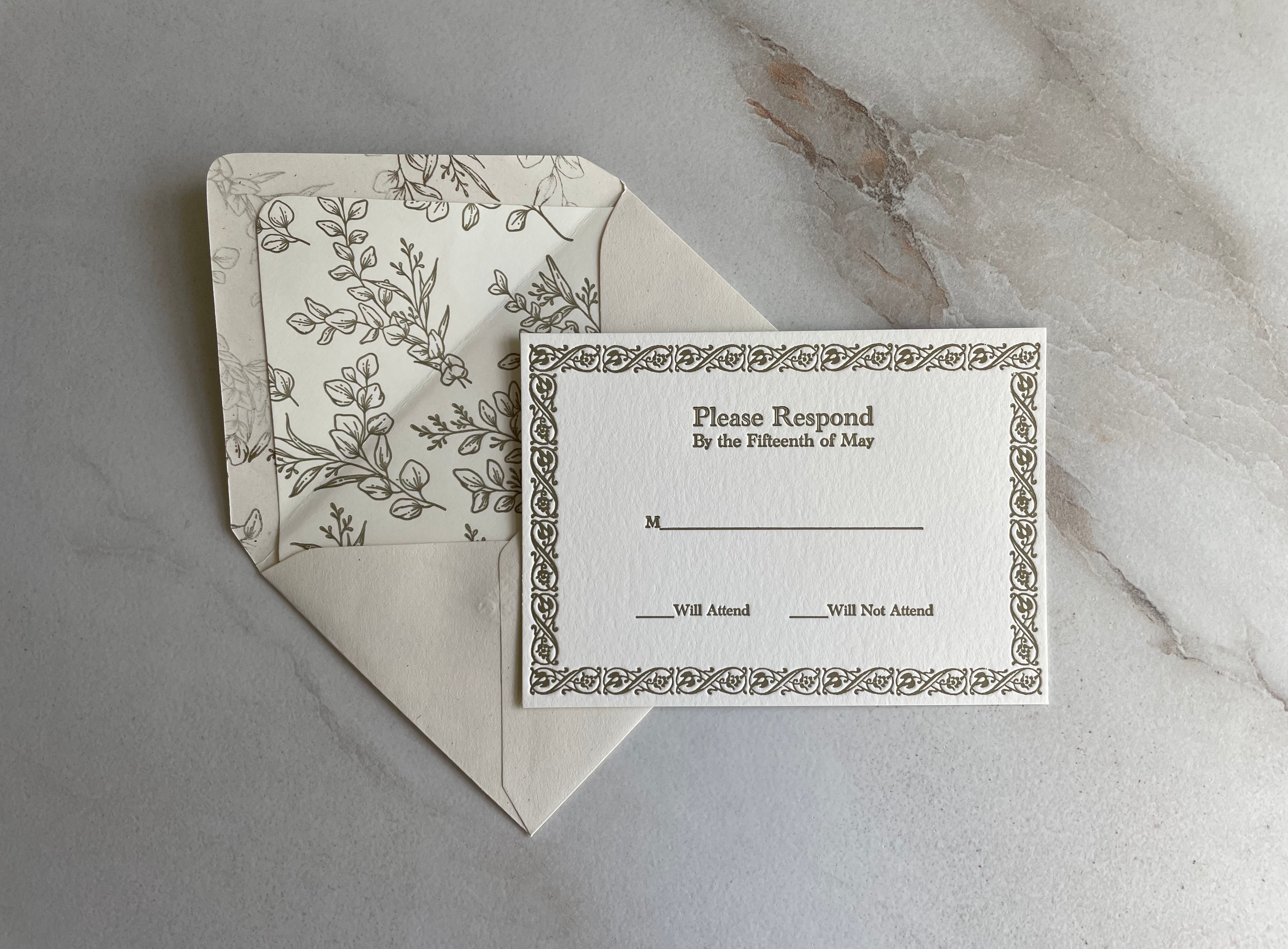 Romantic RSVP Card - Hearty Greetings