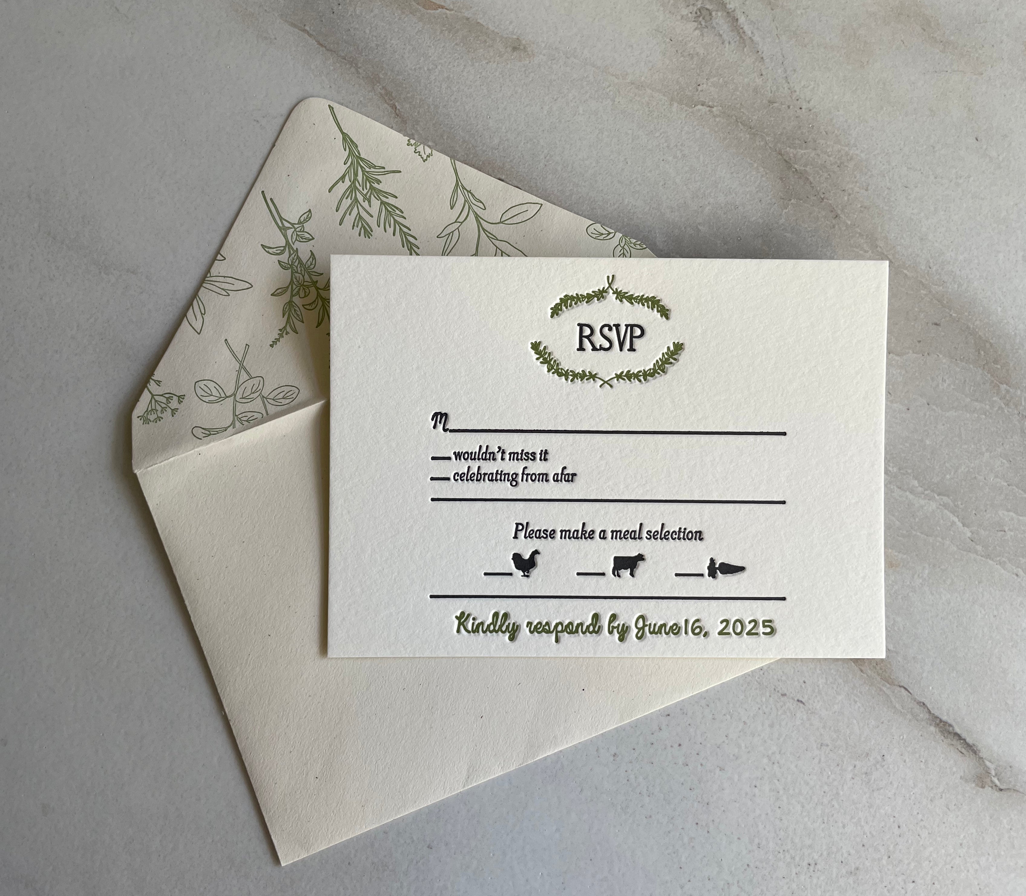 Rosemary RSVP Card - Hearty Greetings