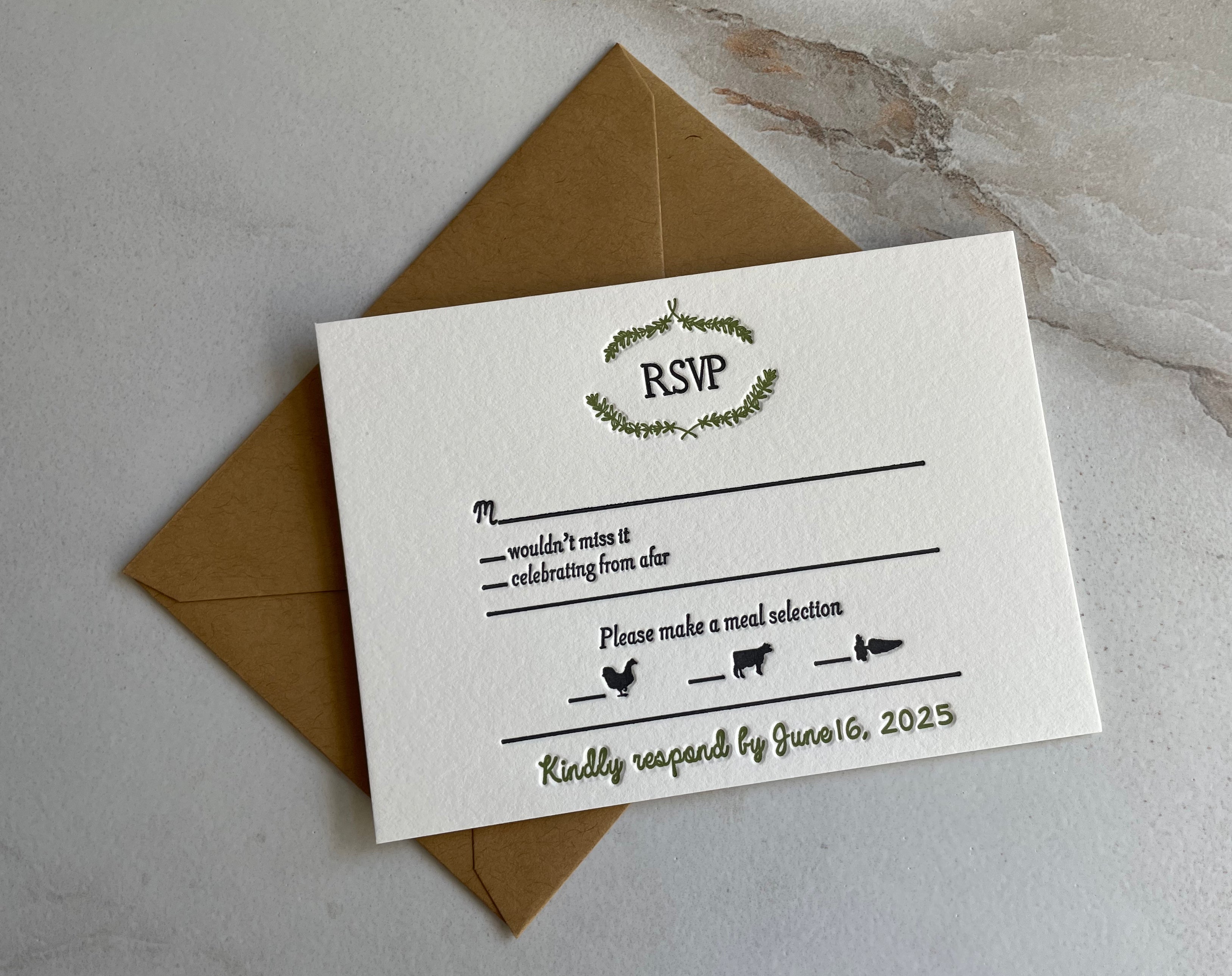 Rosemary RSVP Card - Hearty Greetings