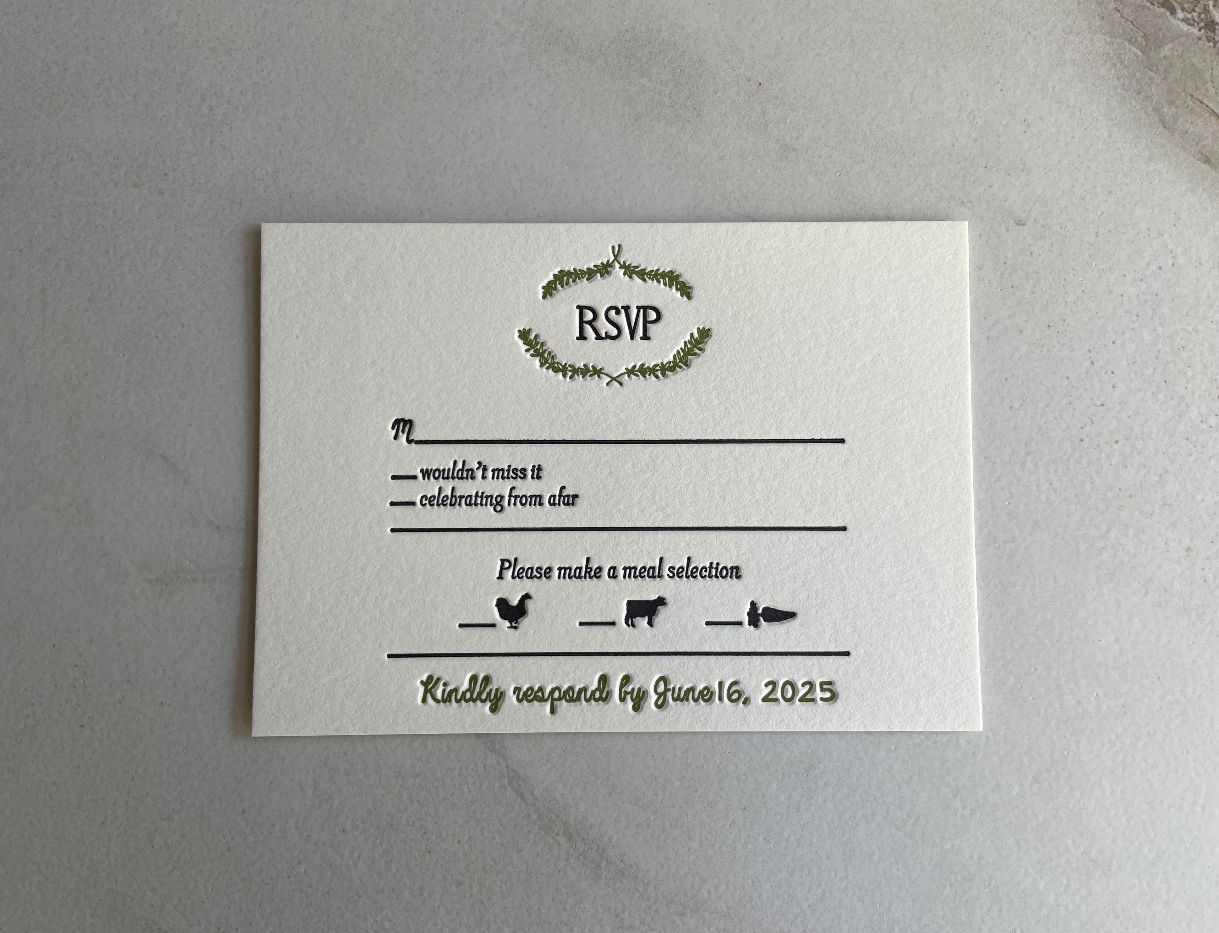 Rosemary RSVP Card - Hearty Greetings