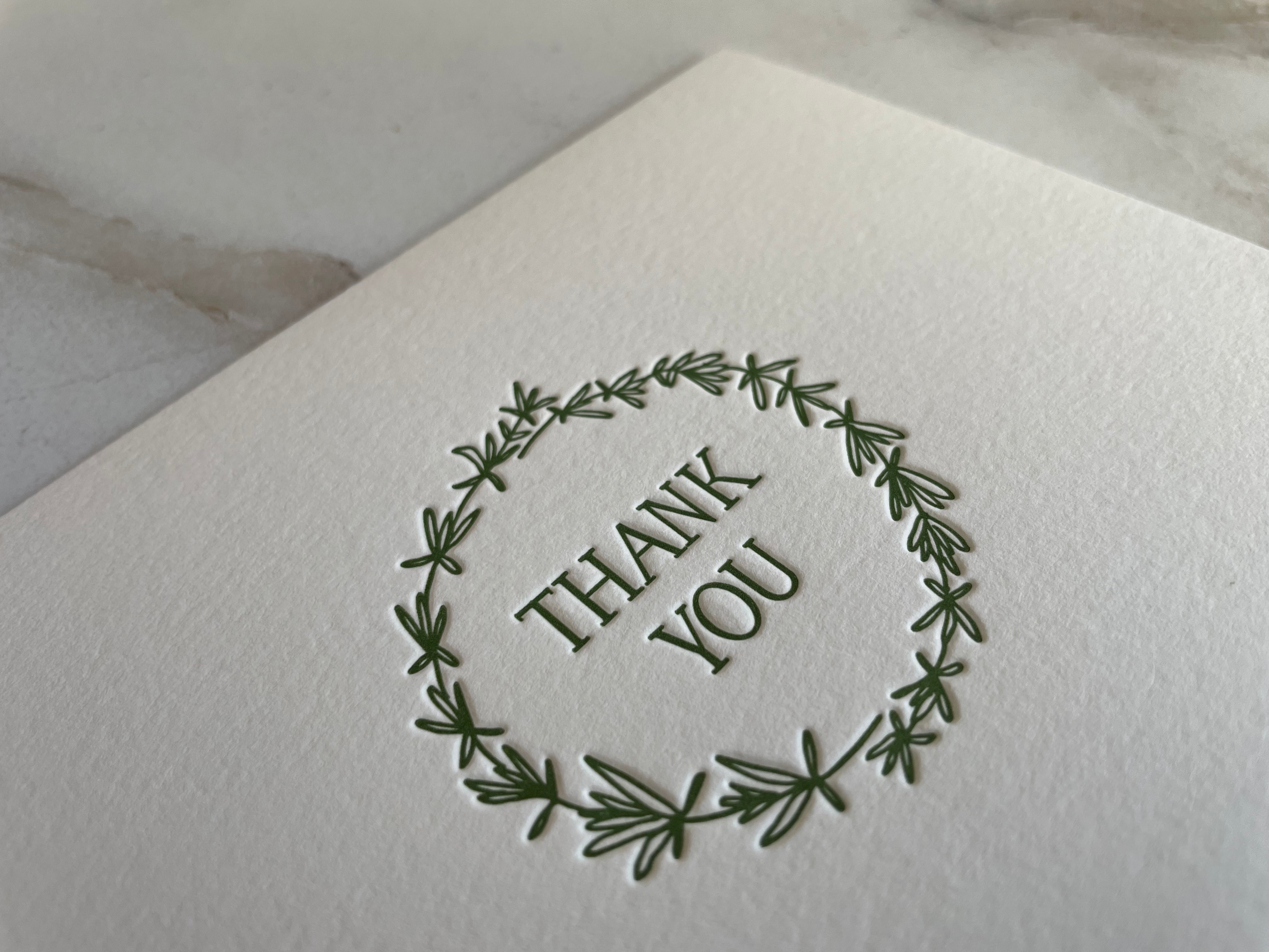 Rosemary Thank You Card - Hearty Greetings