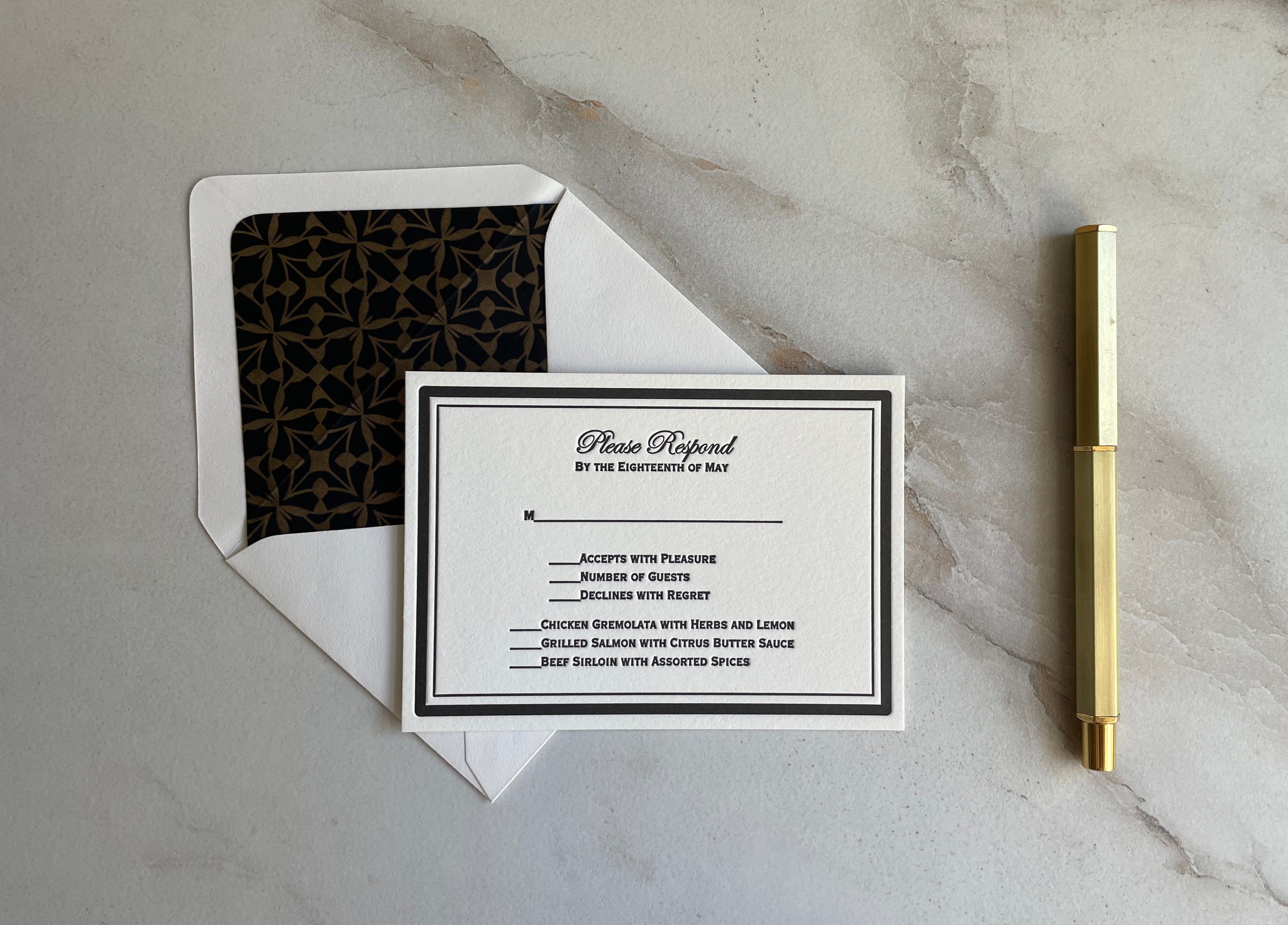 Classic RSVP Wedding Card