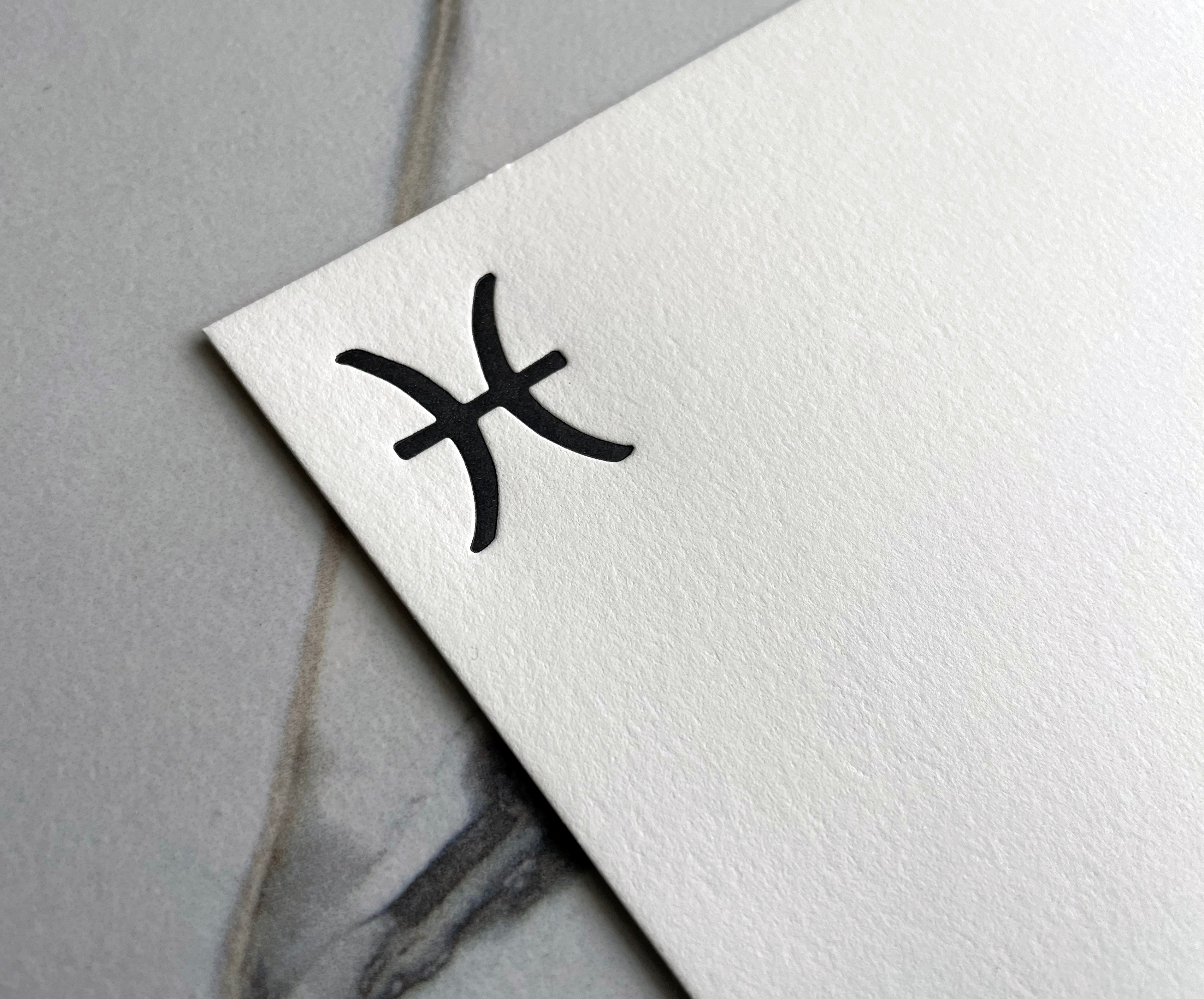 Pisces Zodiac Sign Stationery Set, Letterpress Zodiac Cards, Zodiac Notecards With Envelope, Celestial Notecard Bundle, Star Sign Cards - Hearty Greetings