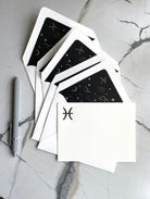 Pisces Zodiac Sign Stationery Set, Letterpress Zodiac Cards, Zodiac Notecards With Envelope, Celestial Notecard Bundle, Star Sign Cards - Hearty Greetings