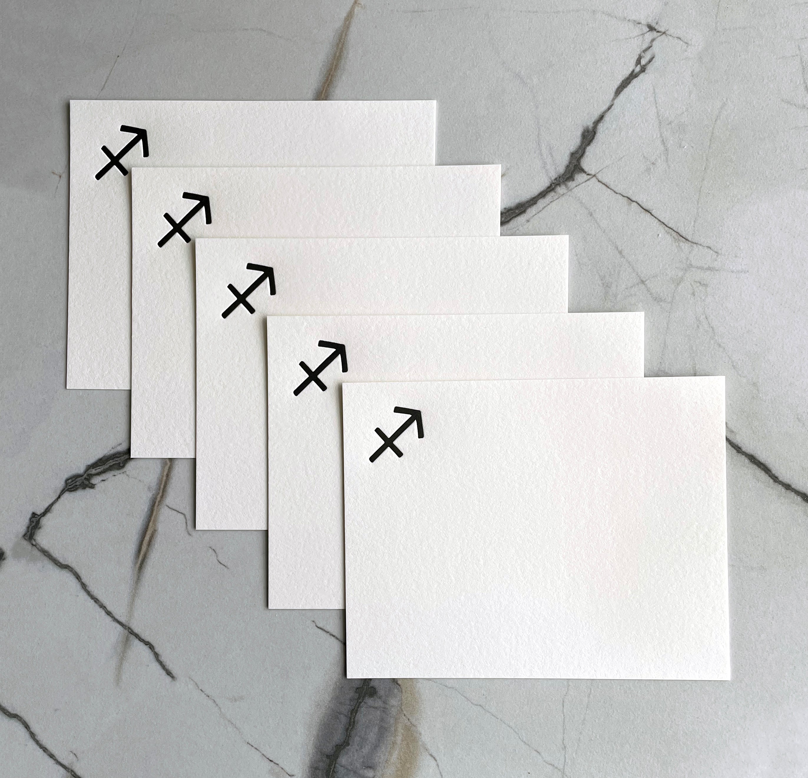 Sagittarius Zodiac Sign Stationery Set, Letterpress Zodiac Cards, Zodiac Notecards With Envelope, Celestial Notecard Bundle, Star Sign Cards - Hearty Greetings